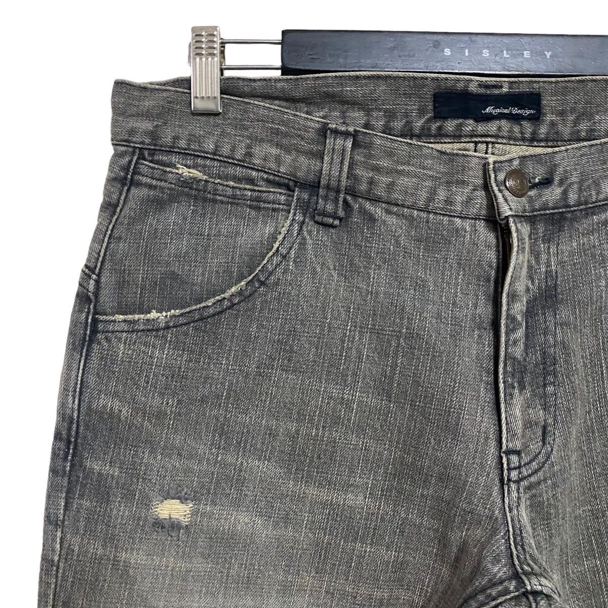 Japanese Brand MAGICAL DESIGN Distressed Denim Flare Jeans Size US 33 - 4 Thumbnail