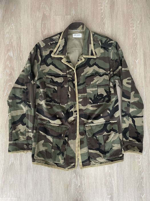 Saint Laurent Paris Saint Laurent Hedi Slimane camo gold trim | Grailed