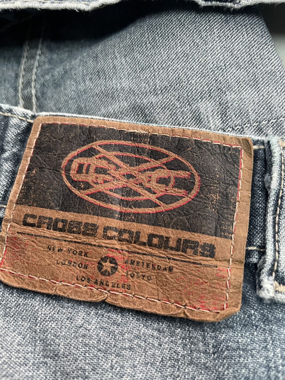 Cross Colours Vintage Baggy Cross Colours Double Knee Denim Size US 37 - 14 Thumbnail