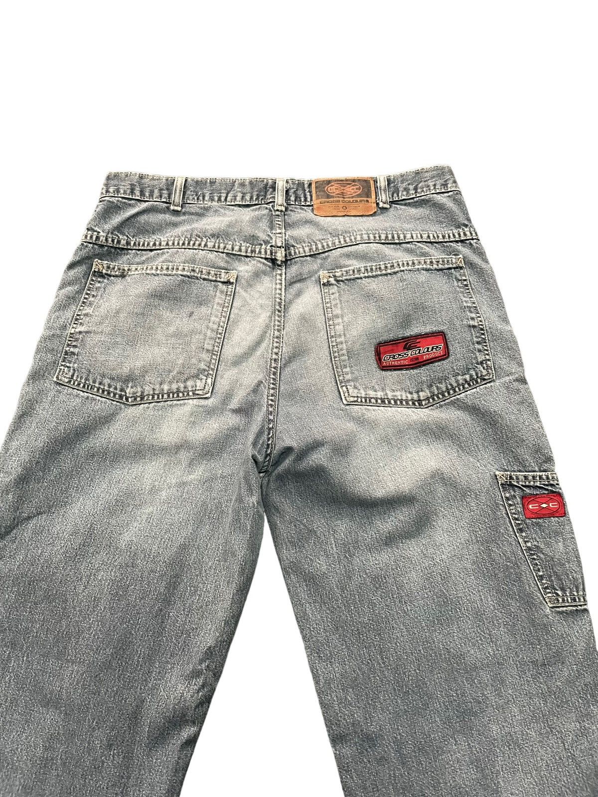 Cross Colours Vintage Baggy Cross Colours Double Knee Denim Size US 37 - 11 Thumbnail