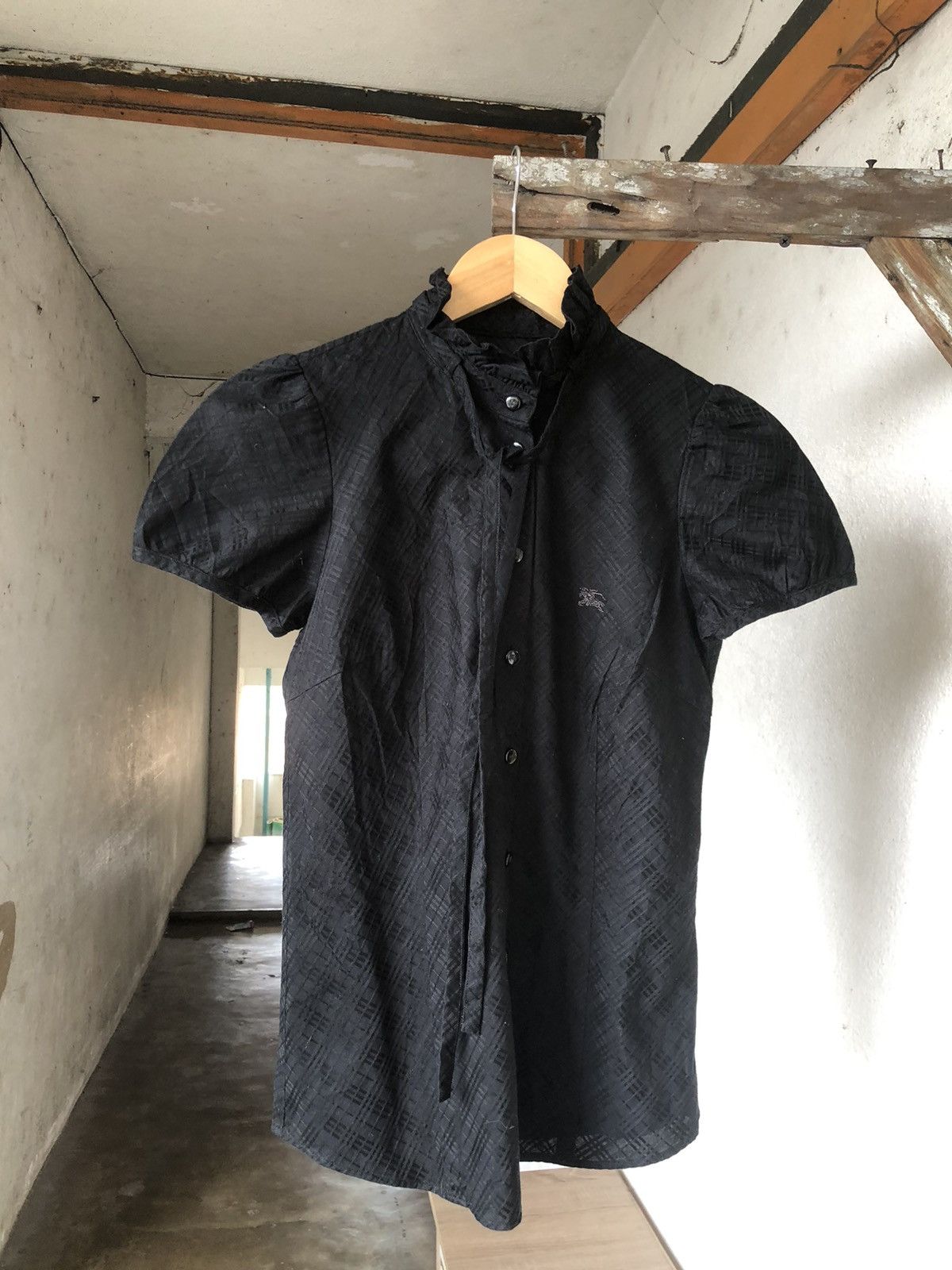 Burberry Vintage Burberry London Nova Check Black Button Up Shirt Size XS / US 0-2 / IT 36-38 - 7 Thumbnail