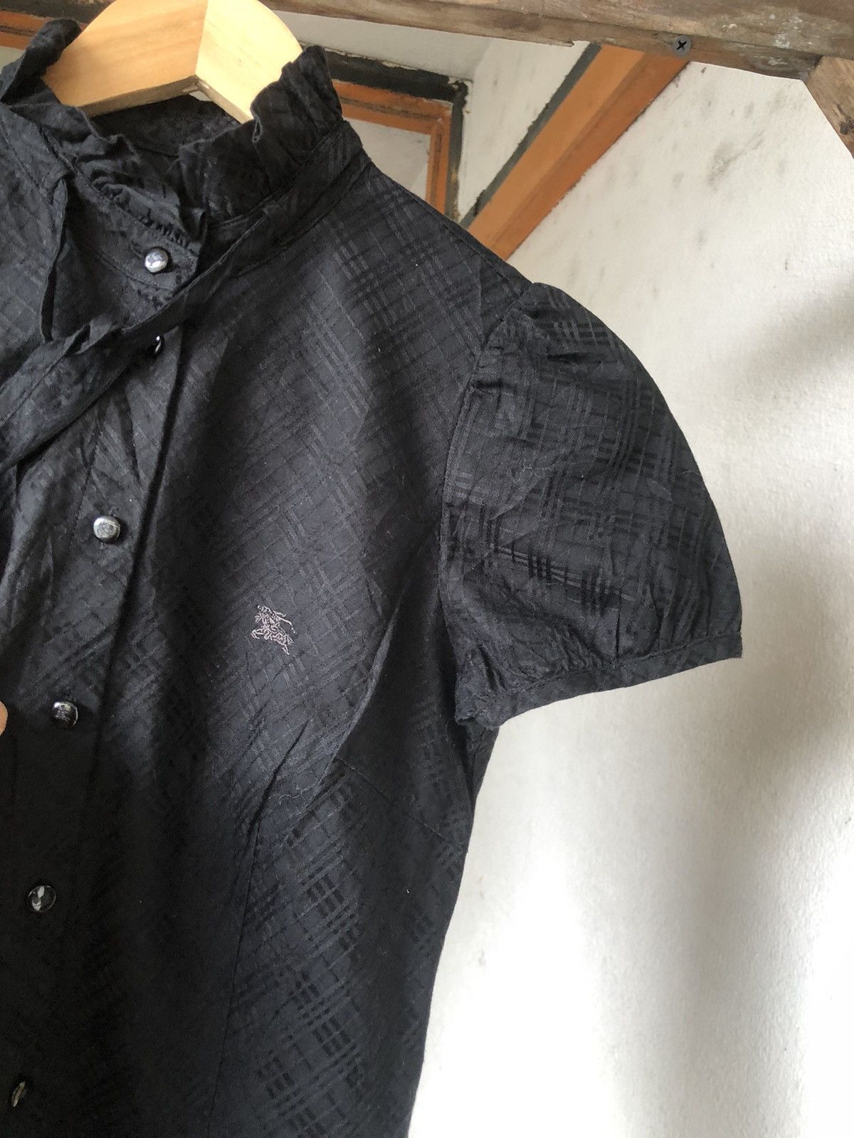 Burberry Vintage Burberry London Nova Check Black Button Up Shirt Size XS / US 0-2 / IT 36-38 - 5 Thumbnail