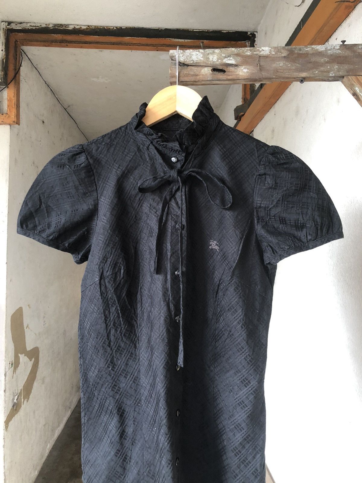 Burberry Vintage Burberry London Nova Check Black Button Up Shirt Size XS / US 0-2 / IT 36-38 - 10 Thumbnail