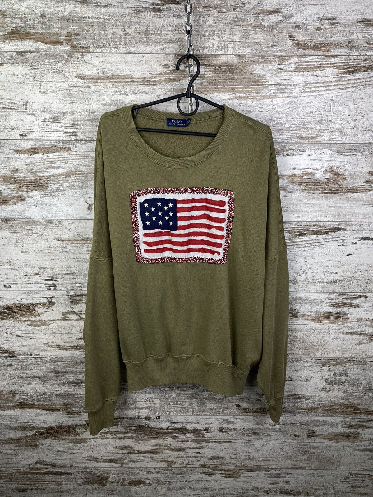Polo Ralph Lauren × Vintage Women’s Vintage Polo Ralph Lauren USA Sweatshirt y2k Size L / US 10 / IT 46 - 1 Thumbnail