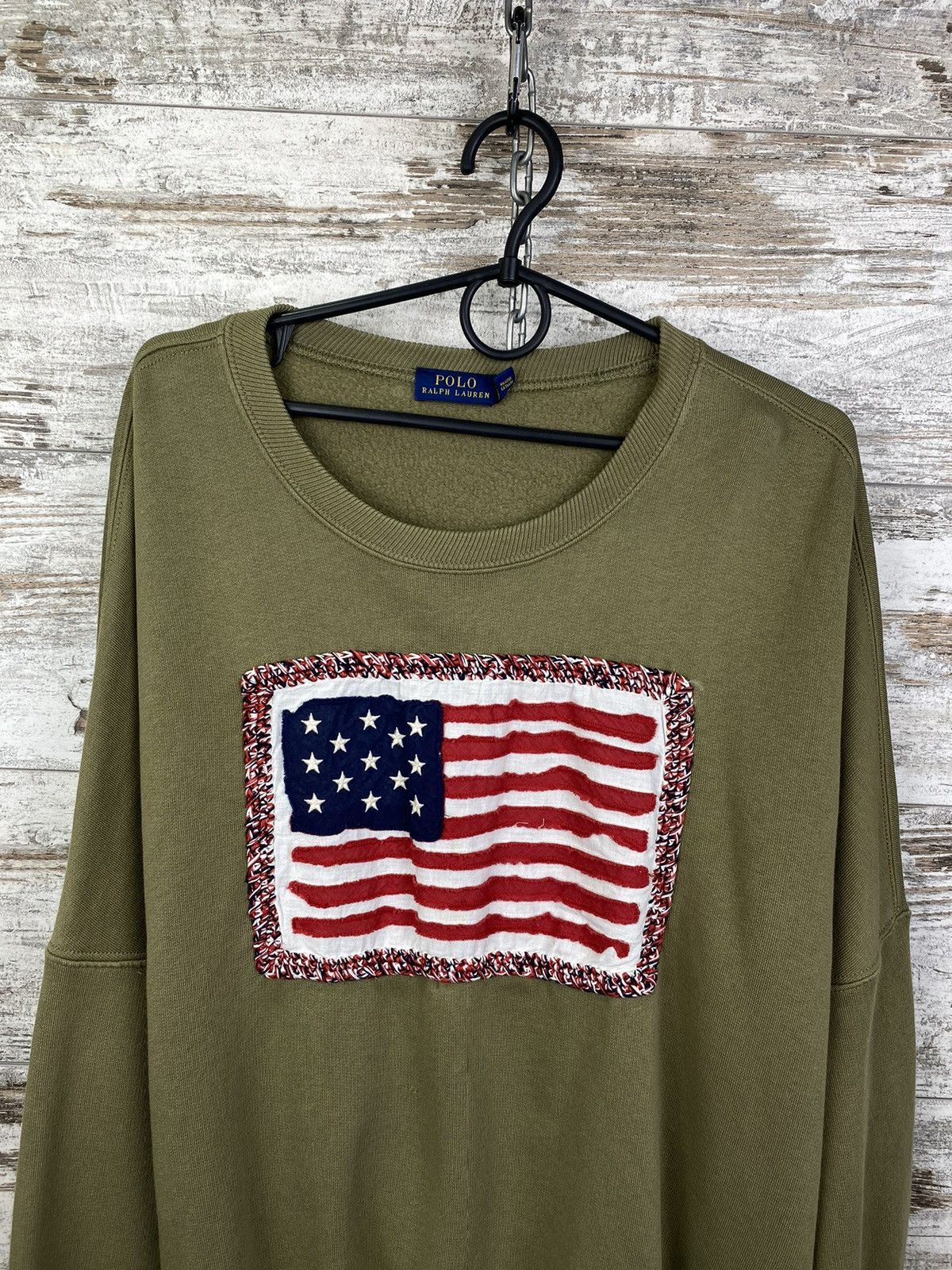 Polo Ralph Lauren × Vintage Women’s Vintage Polo Ralph Lauren USA Sweatshirt y2k Size L / US 10 / IT 46 - 2 Thumbnail
