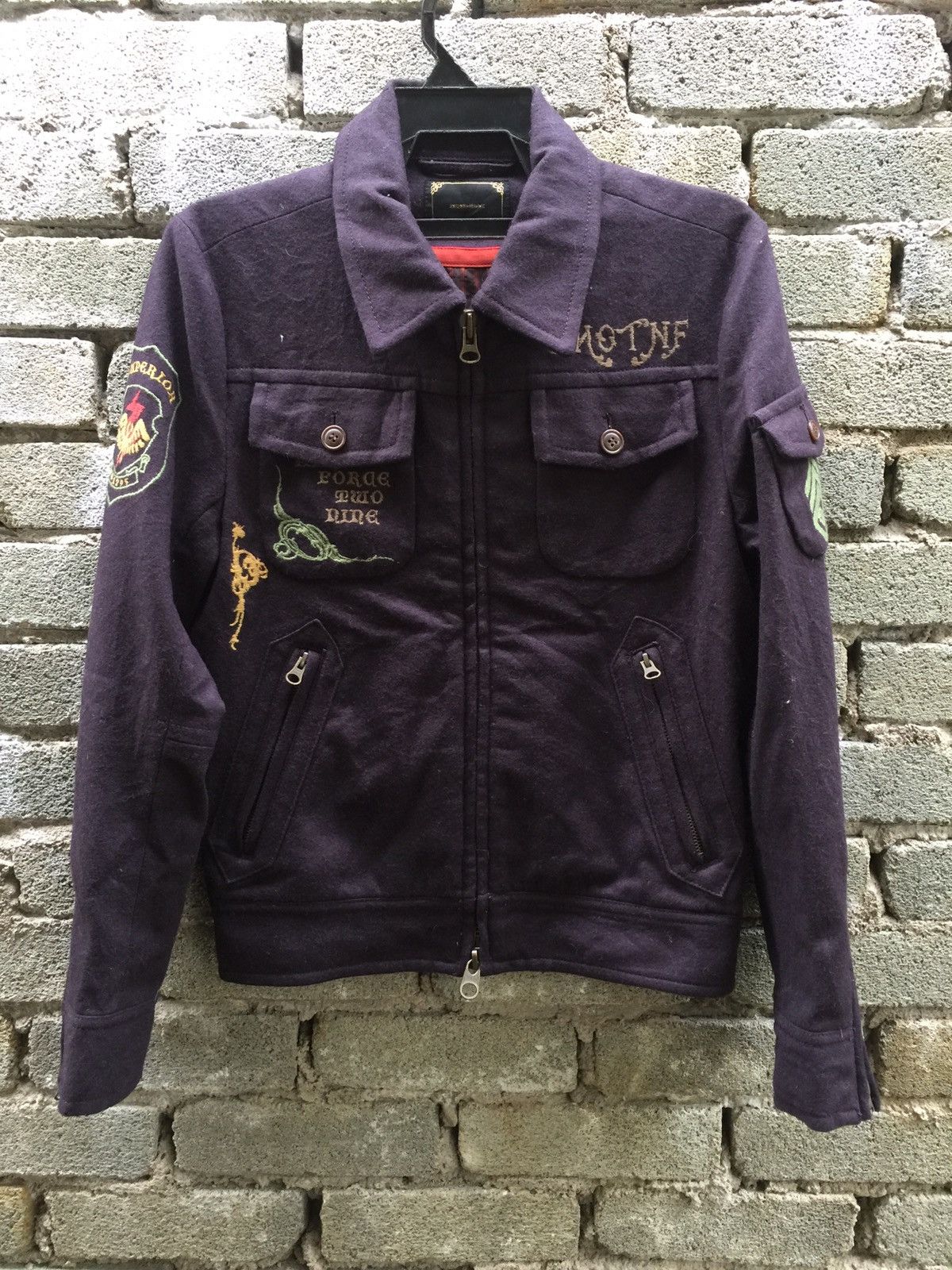 Japanese Brand 291295=HOMME wool moto jacket nice design Size US S / EU 44-46 / 1 - 1 Thumbnail