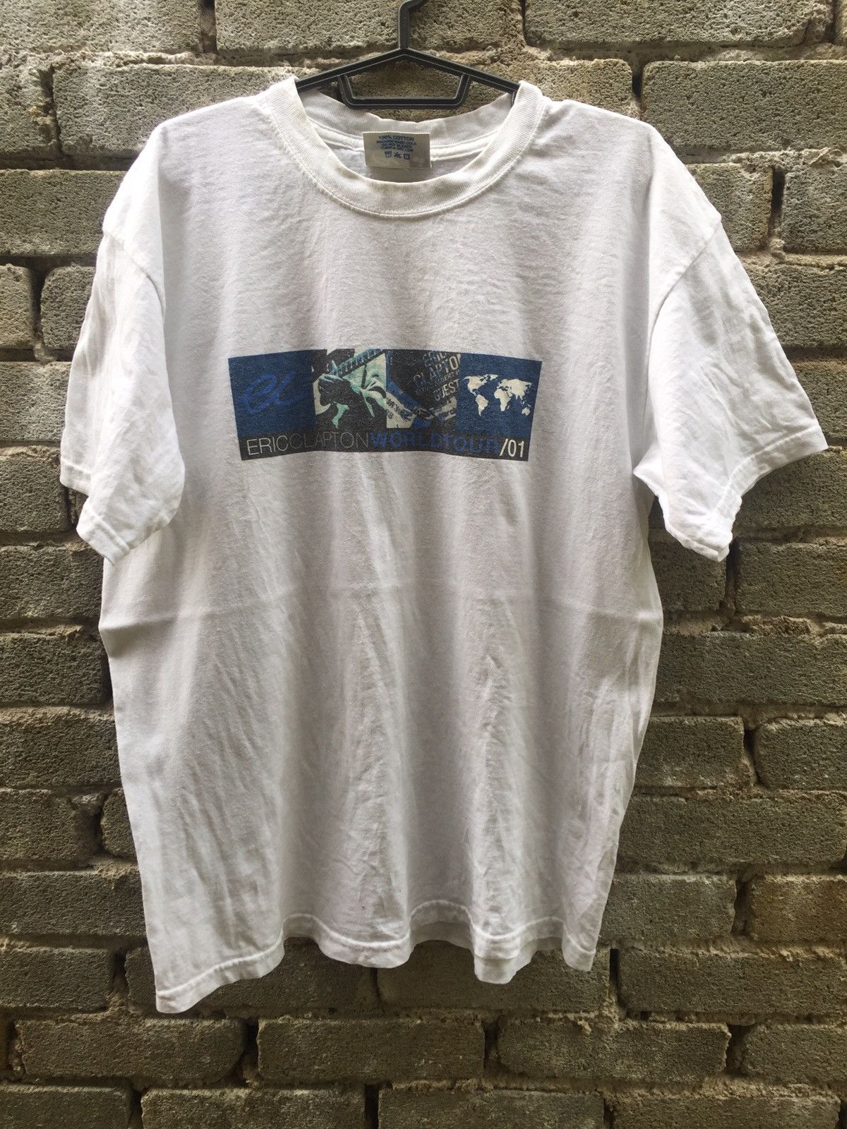 image of Band Tees x Tour Tee Vintage Eric Clapton World Tour Tee in White, Men's (Size Medium)