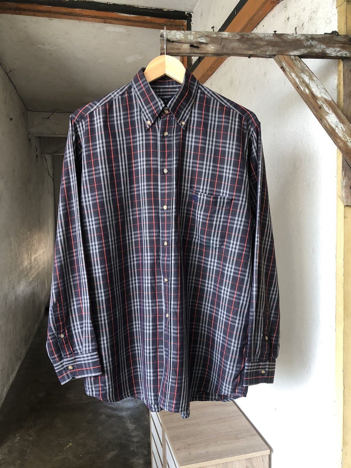 Burberry Vintage Burberry London Nova Check Button Up Shirt Size US XL / EU 56 / 4 - 4 Thumbnail