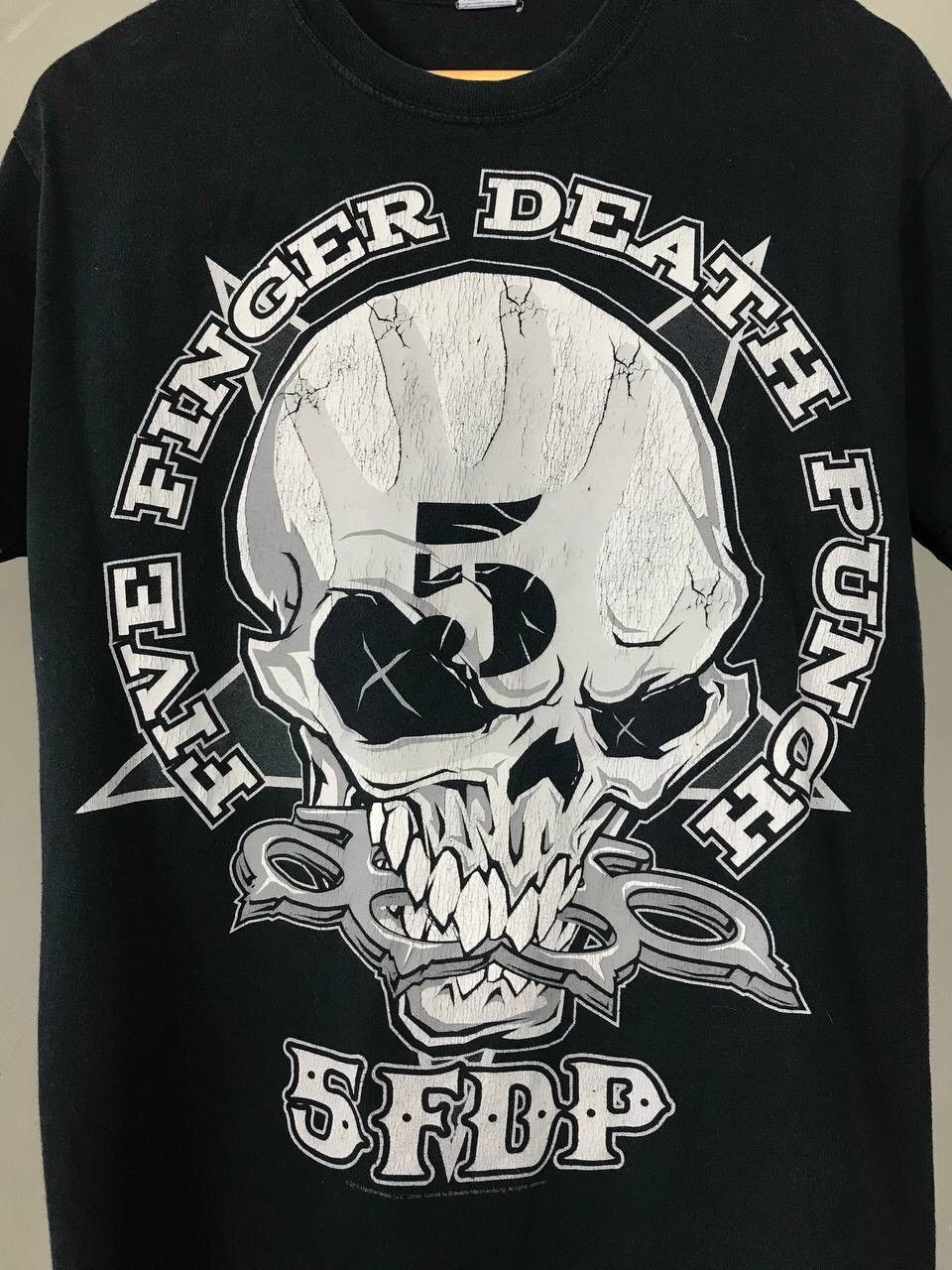 Band Tees Five Finger Death Punch streetwear vintage rock skull tee Size US M / EU 48-50 / 2 - 3 Thumbnail