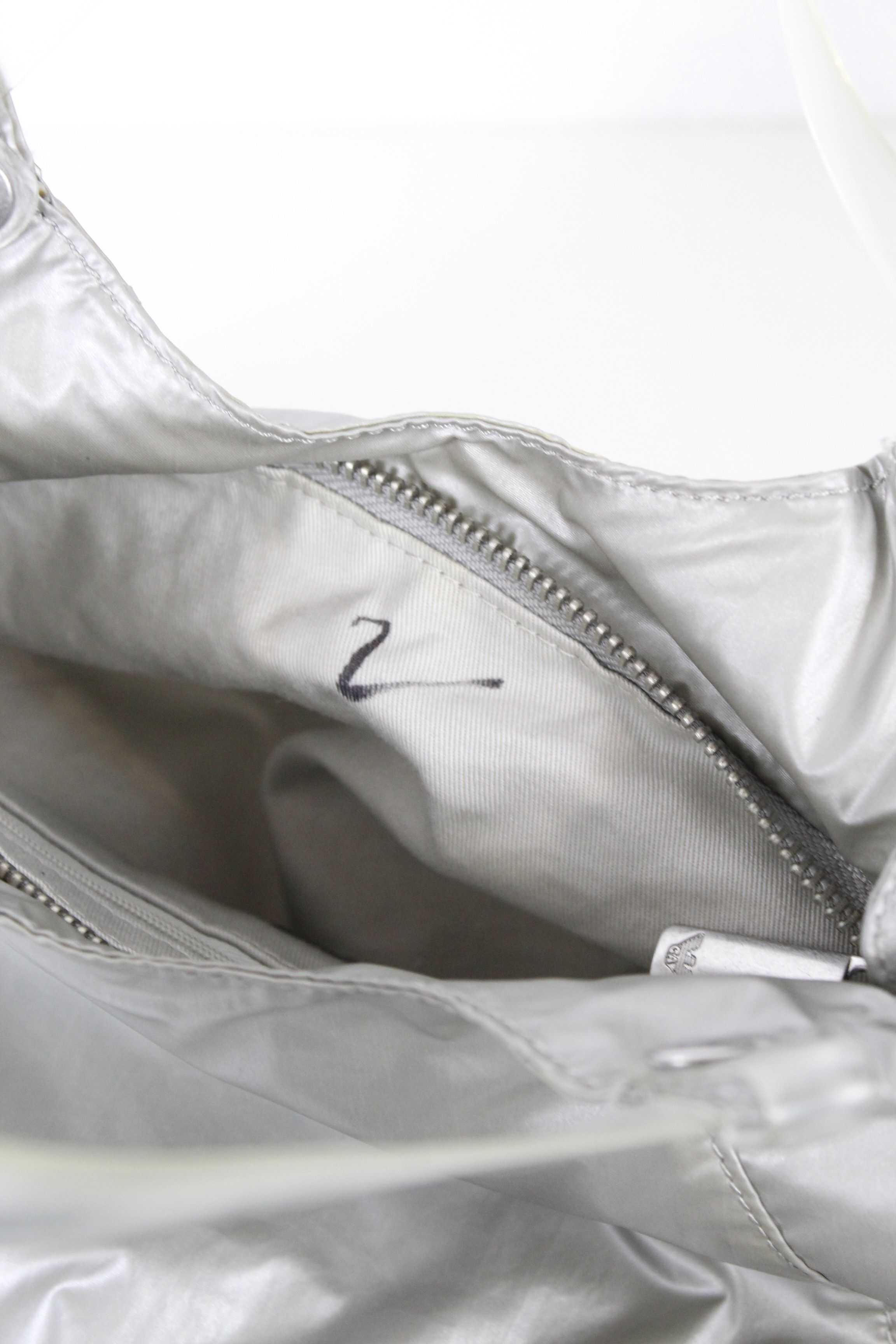 Armani × Giorgio Armani × Vintage Vintage Giorgio Armani Silver Logo PVC Handle Bag Y2K Size ONE SIZE - 11 Thumbnail