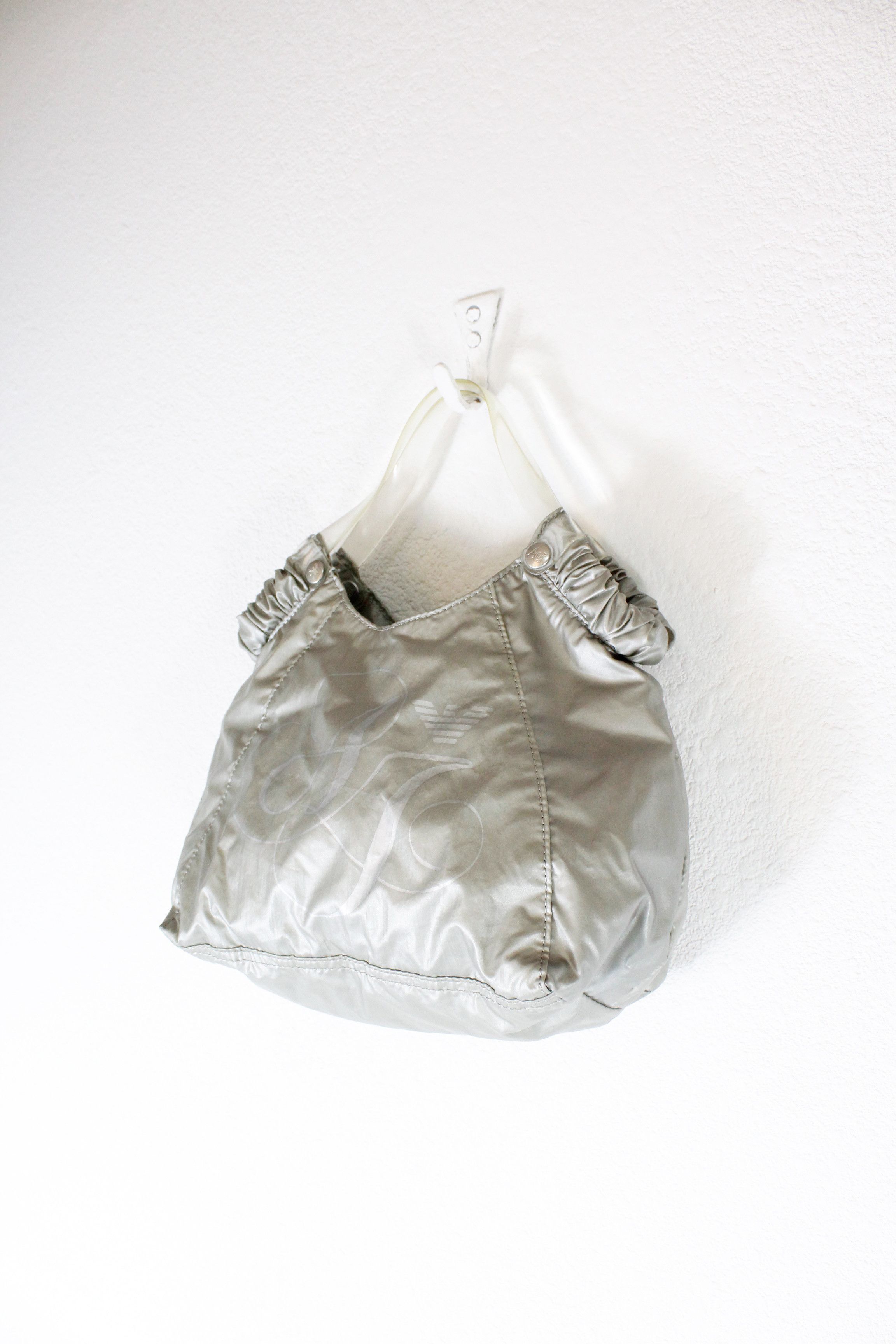 Armani × Giorgio Armani × Vintage Vintage Giorgio Armani Silver Logo PVC Handle Bag Y2K Size ONE SIZE - 9 Thumbnail