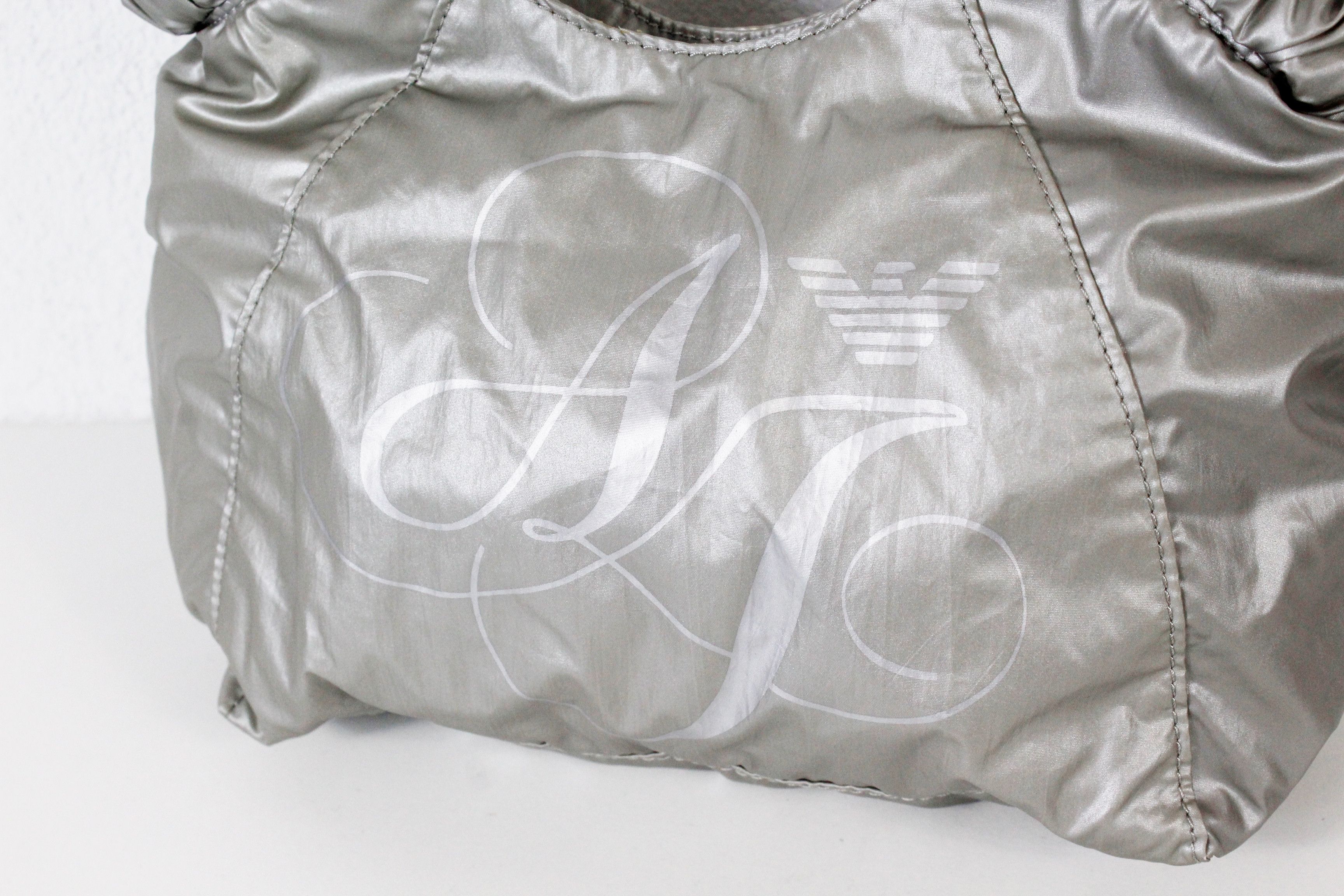 Armani × Giorgio Armani × Vintage Vintage Giorgio Armani Silver Logo PVC Handle Bag Y2K Size ONE SIZE - 2 Thumbnail
