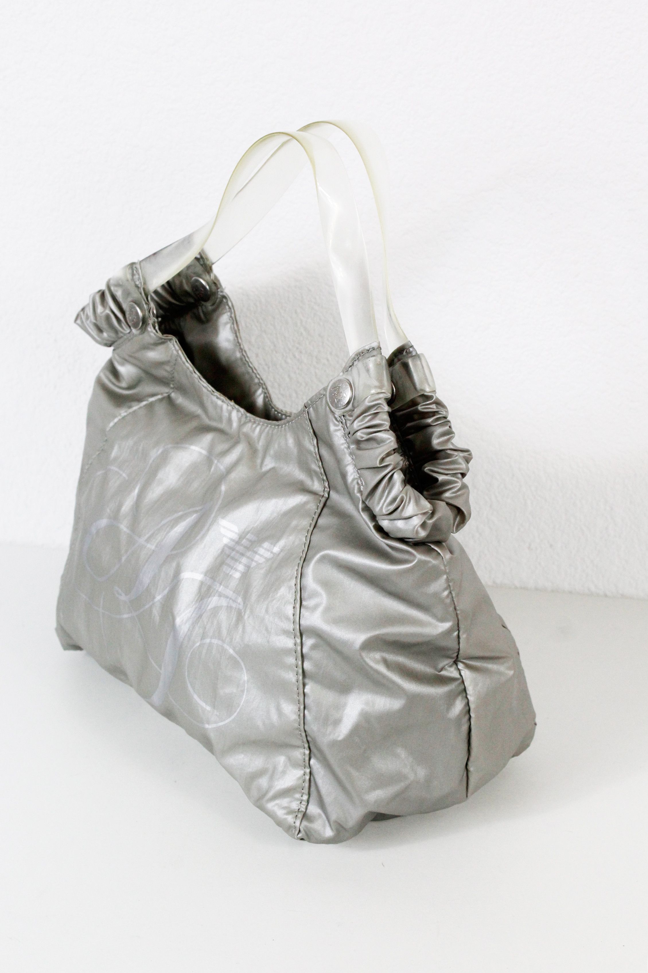Armani × Giorgio Armani × Vintage Vintage Giorgio Armani Silver Logo PVC Handle Bag Y2K Size ONE SIZE - 3 Thumbnail