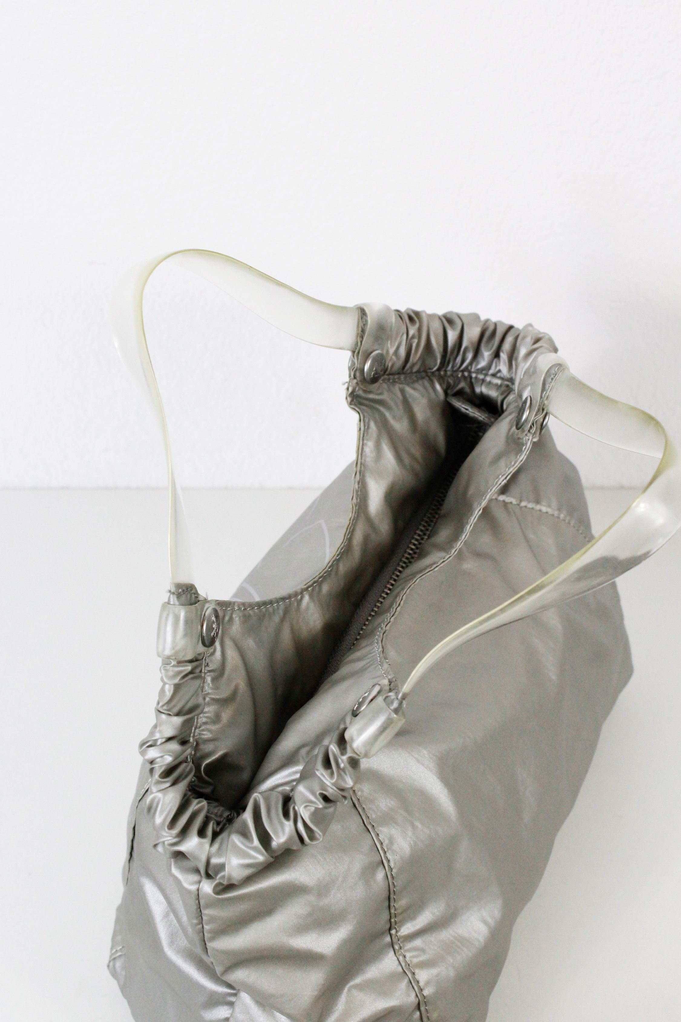 Armani × Giorgio Armani × Vintage Vintage Giorgio Armani Silver Logo PVC Handle Bag Y2K Size ONE SIZE - 7 Thumbnail