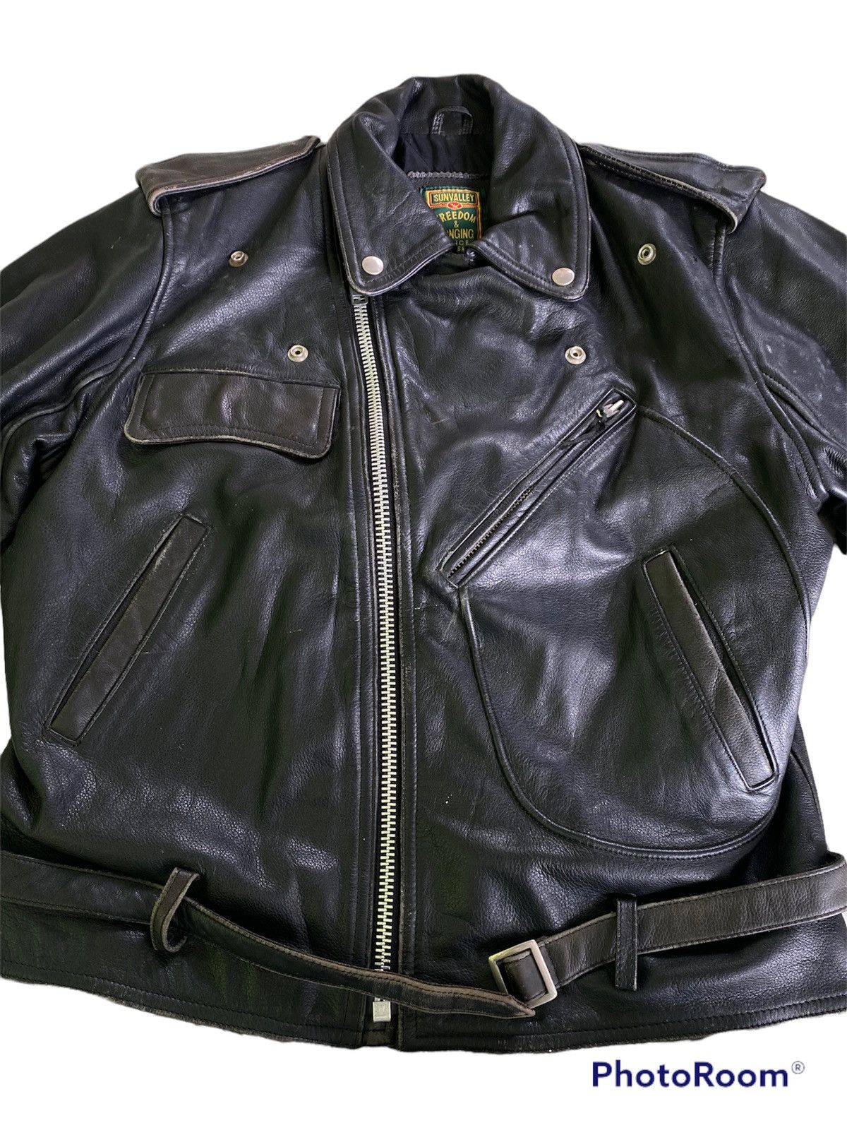 Other VINTAGE SUNVALLEY MOTORCYCLE LEATHER JACKET Size US L / EU 52-54 / 3 - 14 Thumbnail