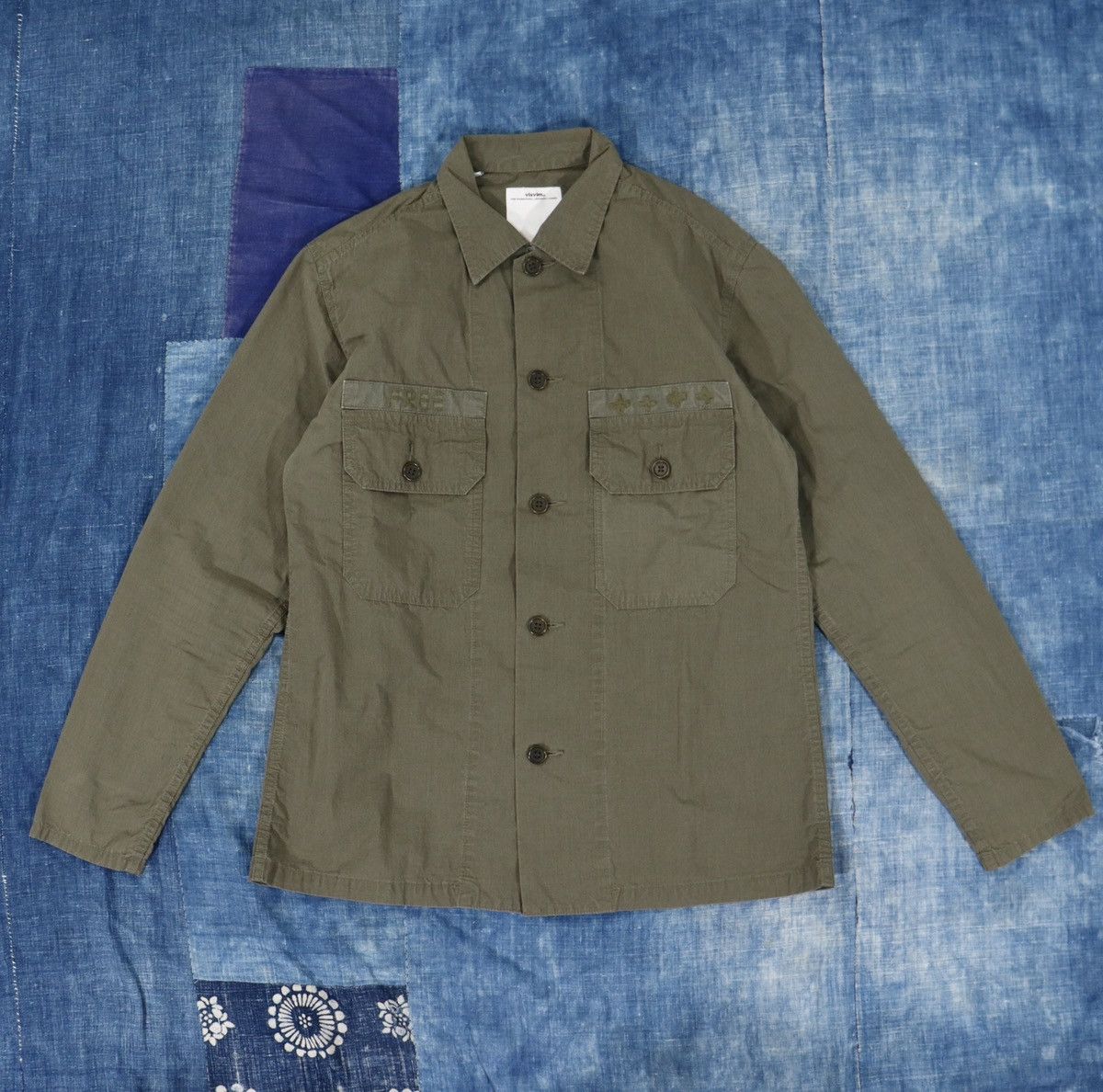 image of Visvim Kurtz Shirt Jkt Size2 Olive, Men's (Size Medium)