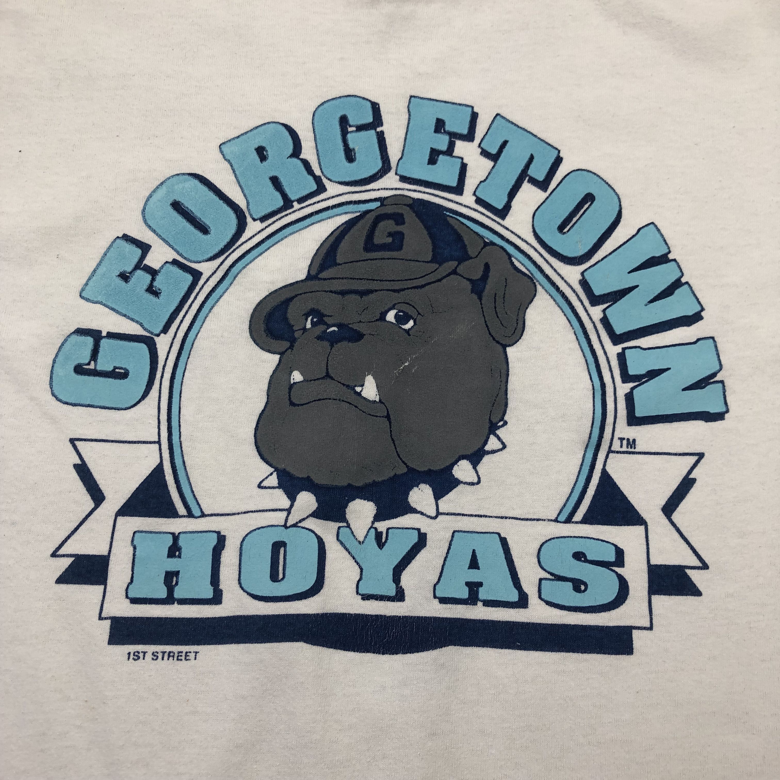 NBA × Vintage Vintage 90's Georgetown Hoyas Basketball Shirt Tee Rare Size US L / EU 52-54 / 3 - 3 Thumbnail