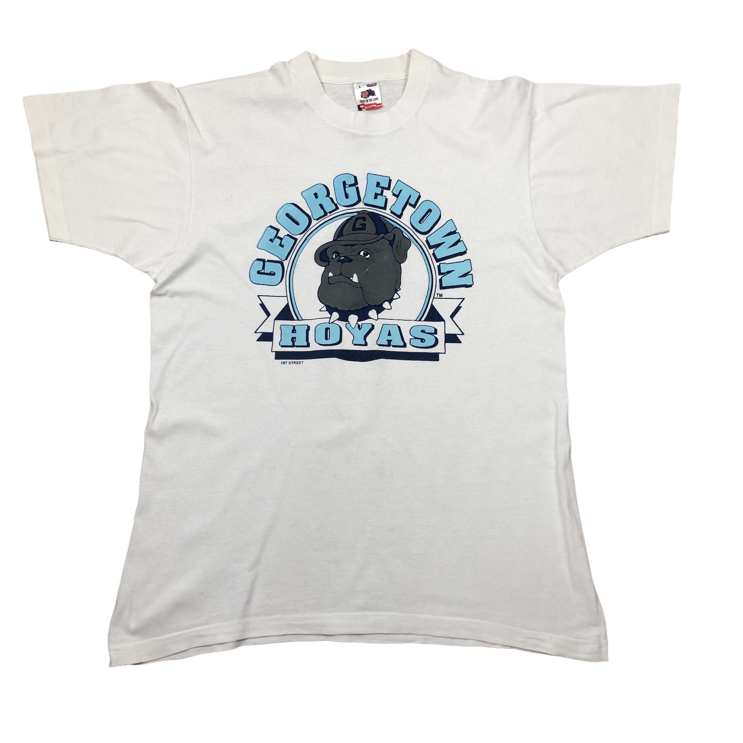 NBA × Vintage Vintage 90's Georgetown Hoyas Basketball Shirt Tee Rare Size US L / EU 52-54 / 3 - 1 Thumbnail