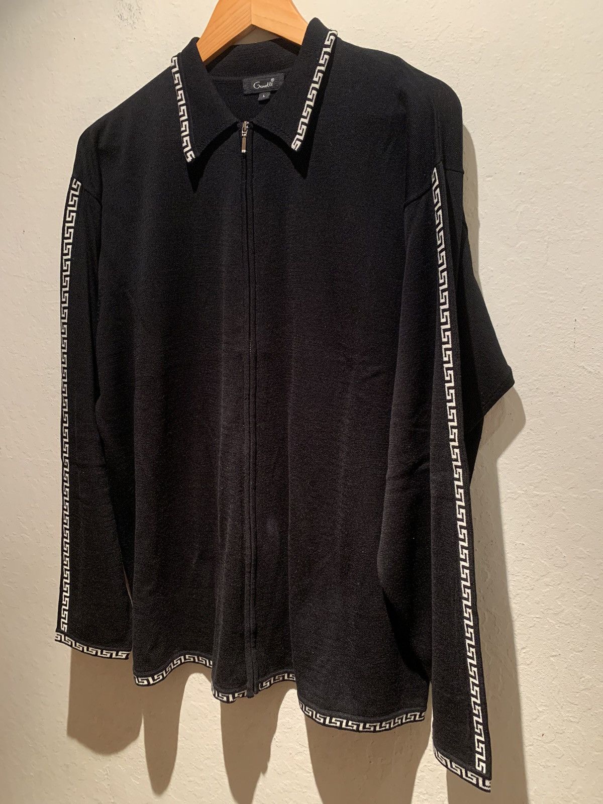 Designer *RARE* Vintage Genelli Silk Blend Zip Knit Jacket - Large Size US L / EU 52-54 / 3 - 1 Thumbnail