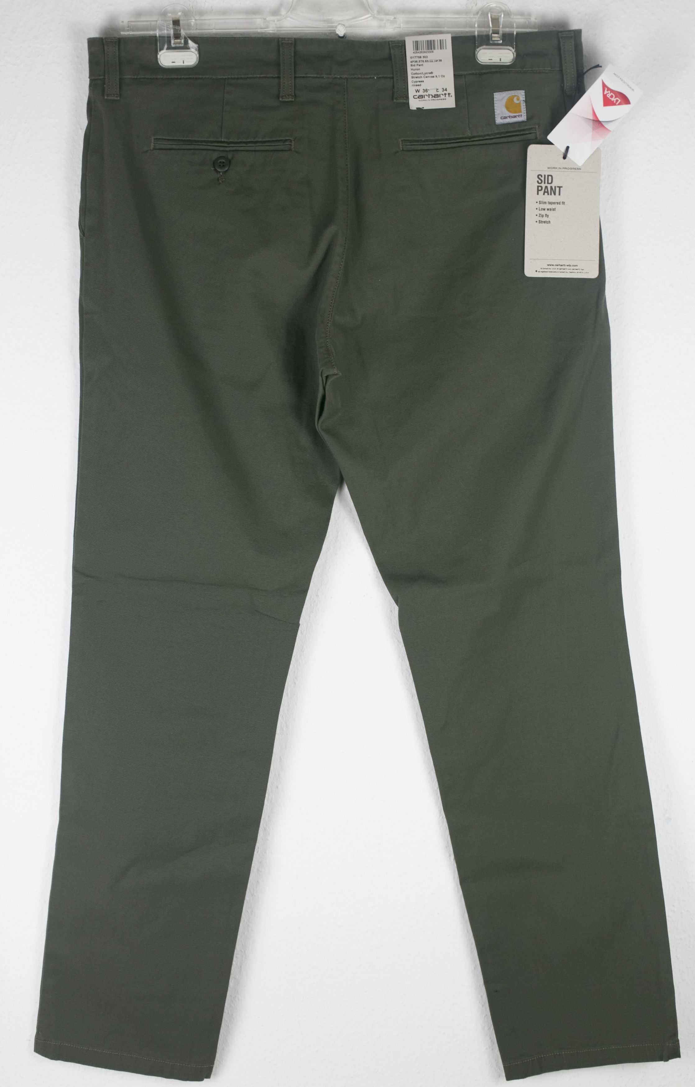 image of NWT Carhartt Wip Sid Pant Huron Stretch Cypress W36 L34 in Green, Men's