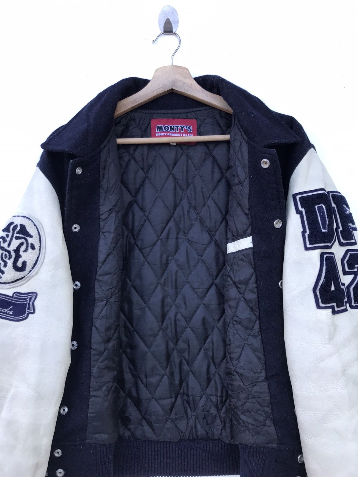 Vintage Vintage Montys Varsity Jacket Leather Sleeve Size US M / EU 48-50 / 2 - 8 Thumbnail