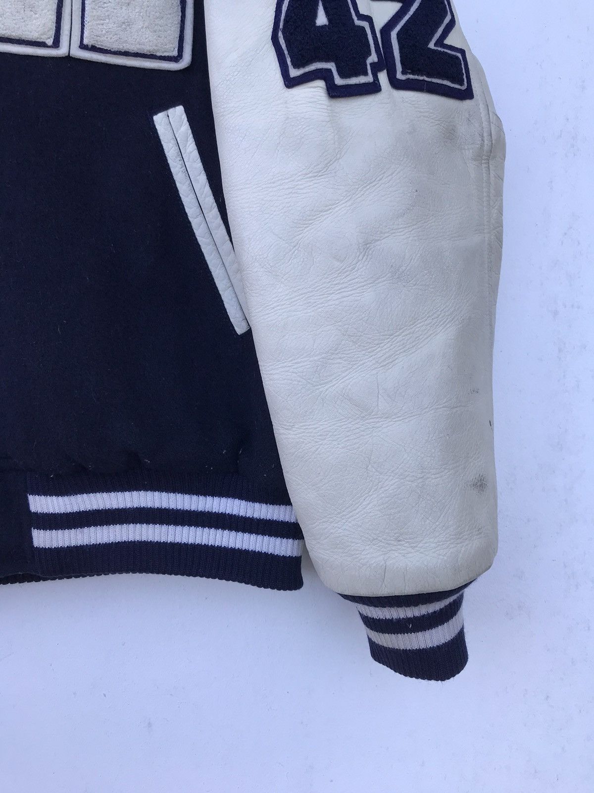 Vintage Vintage Montys Varsity Jacket Leather Sleeve Size US M / EU 48-50 / 2 - 16 Thumbnail