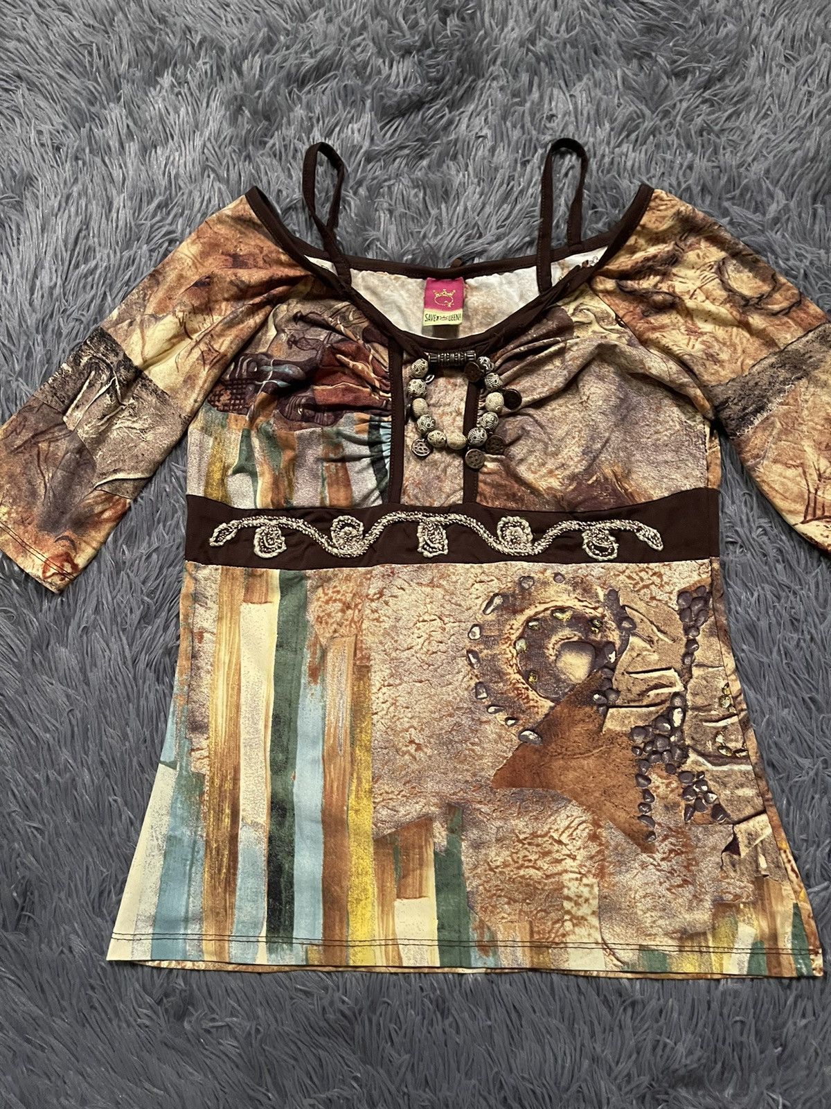 Vintage Save the Queen Y2K vtg avant garde JPG style mesh t-shirt Size M / US 6-8 / IT 42-44 - 2 Thumbnail