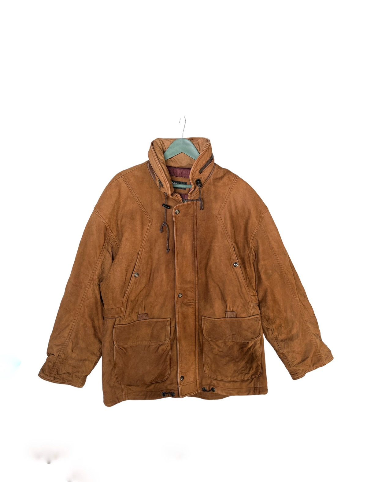 image of Vintage Marquis Leather Jacket in Brown, Men's (Size Medium)