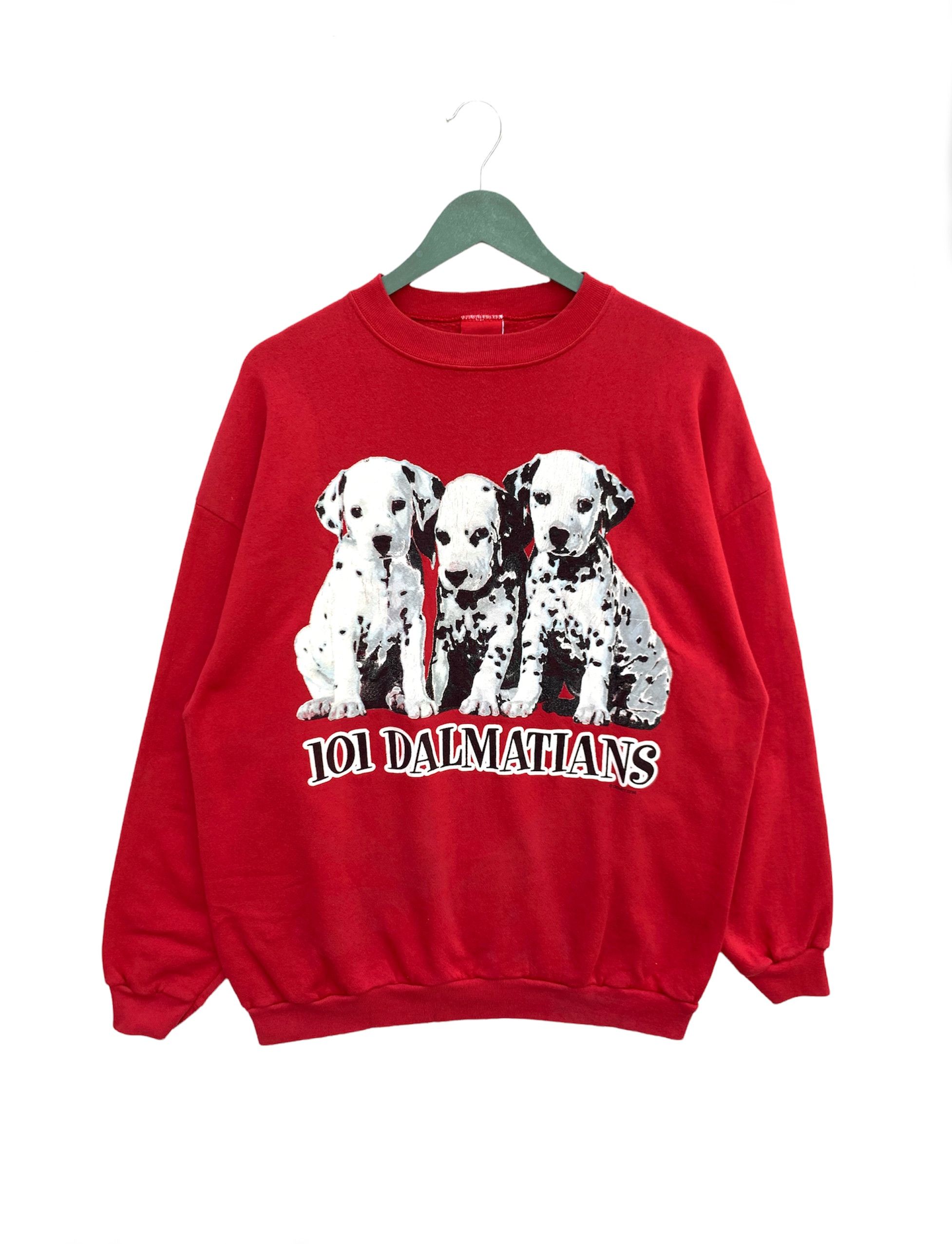 image of Vintage 90's Disney 101 Dalmatians Sweatshirt in Red, Men's (Size Large)