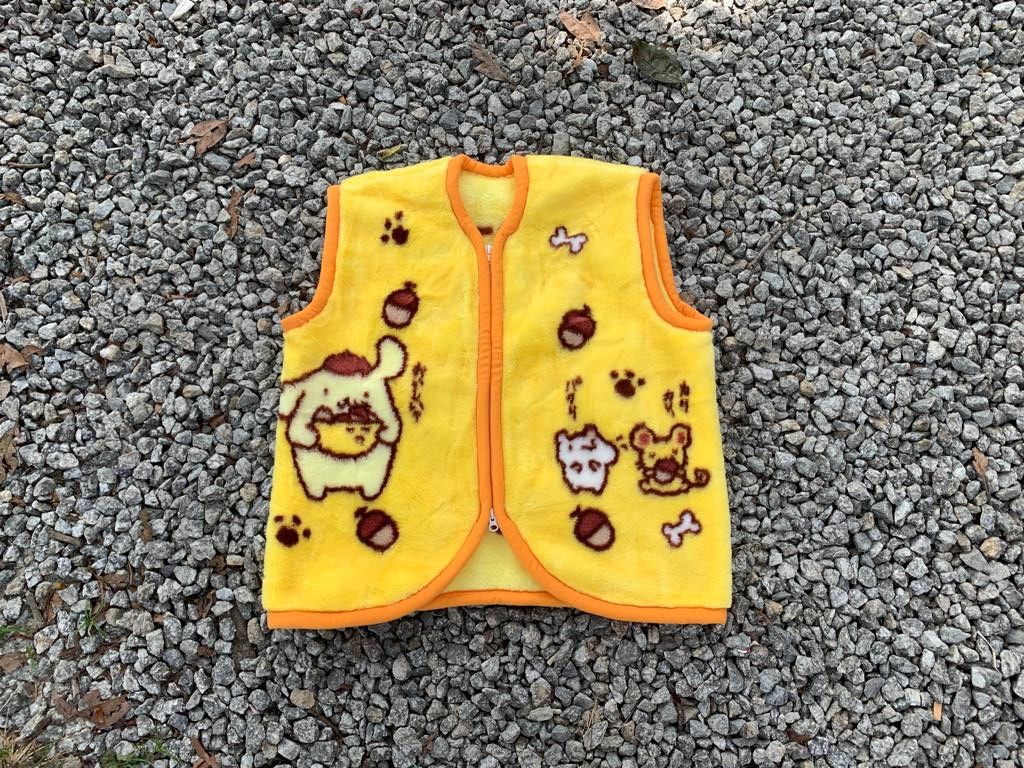 image of Anima Japan Cartoon Vest Fleece in Yellow, Women's (Size Medium)