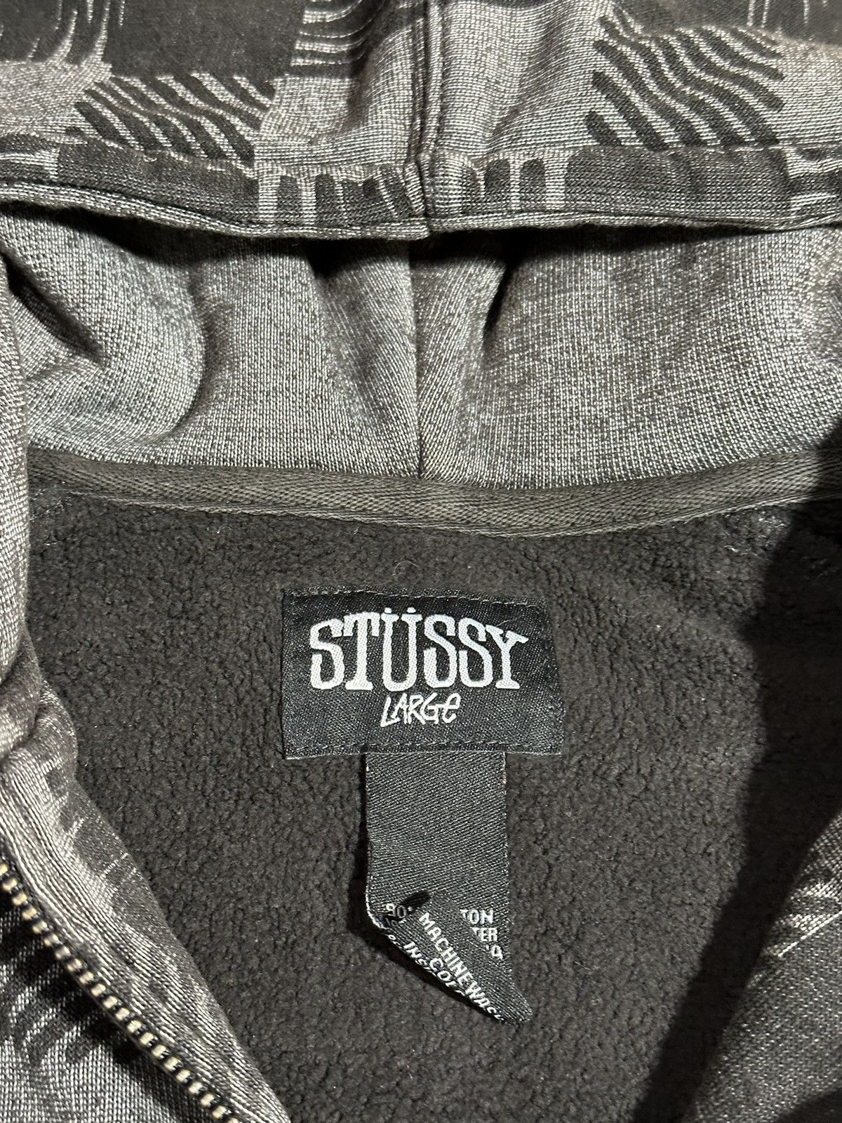 Stussy × Vintage Y2K Stussy Checker Full Zip Hoodie Size US L / EU 52-54 / 3 - 4 Thumbnail