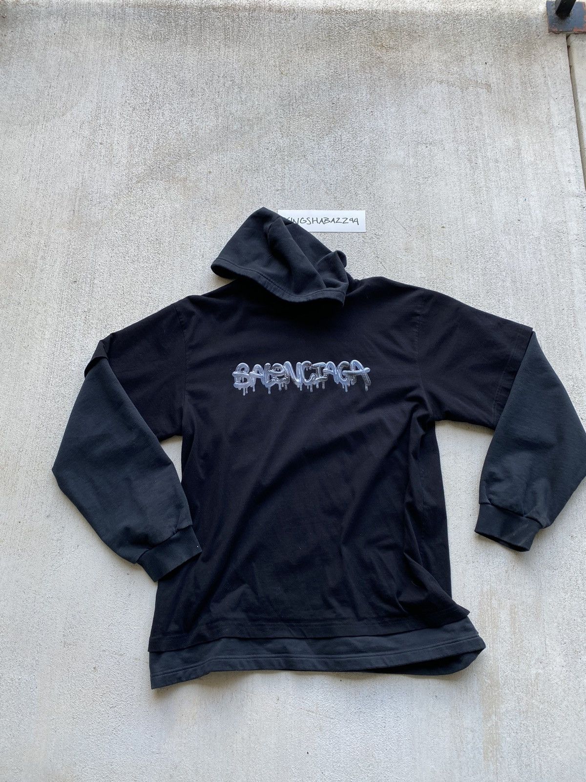 Balenciaga BALENCIAGA SLIME LOGO LAYERED HOODIE Size US L / EU 52-54 / 3 - 1 Thumbnail