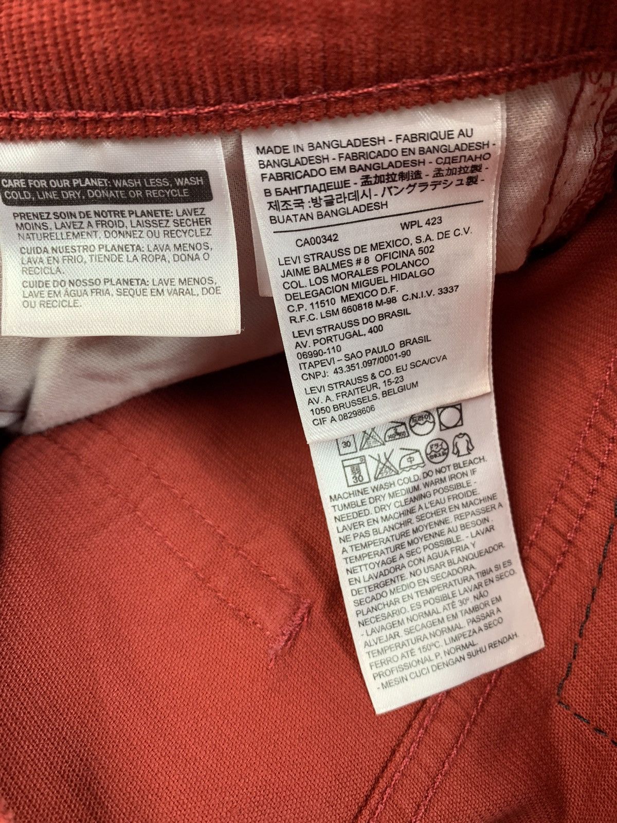 Levi's Levi's 511 Vintage Mens Corduroy Red Pants Jeans Size US 30 / EU 46 - 4 Thumbnail