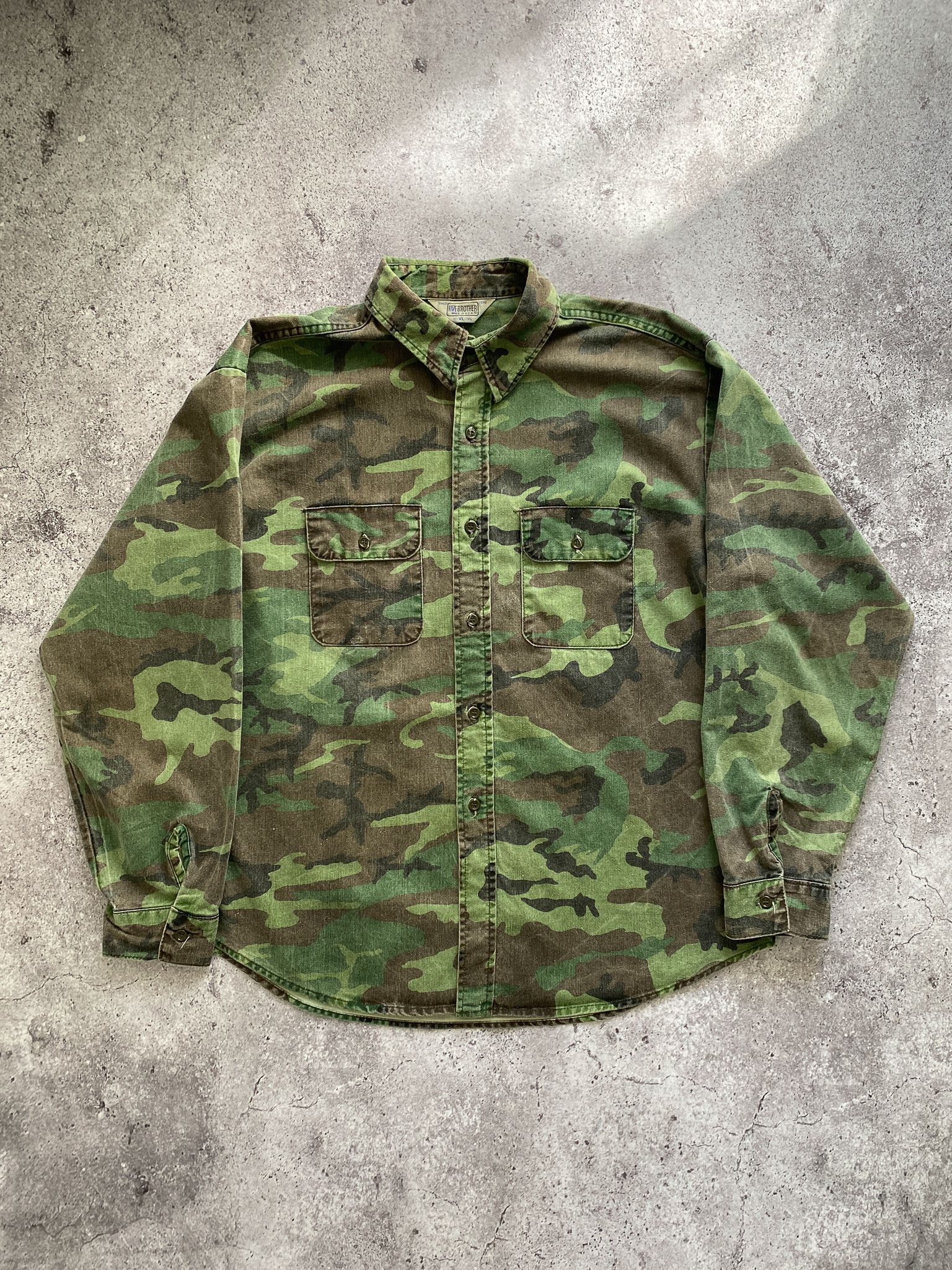 FiveBrother Vintage Five Brother Camo Workwear Shirt Size US XL / EU 56 / 4 - 1 Thumbnail