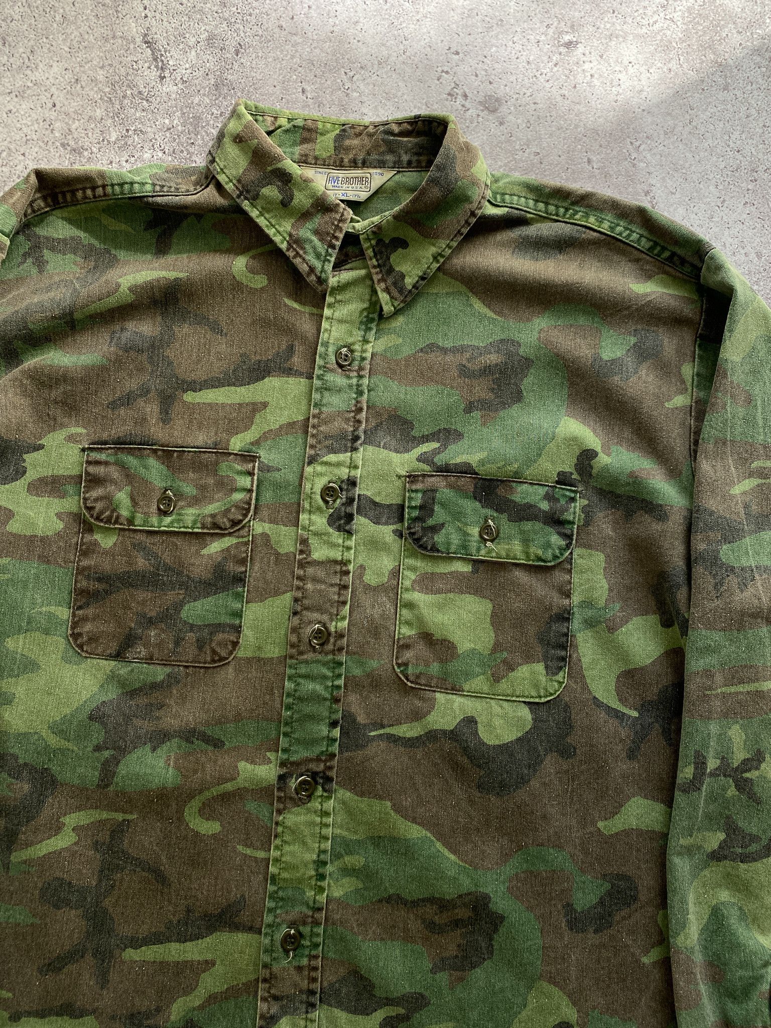 FiveBrother Vintage Five Brother Camo Workwear Shirt Size US XL / EU 56 / 4 - 2 Thumbnail