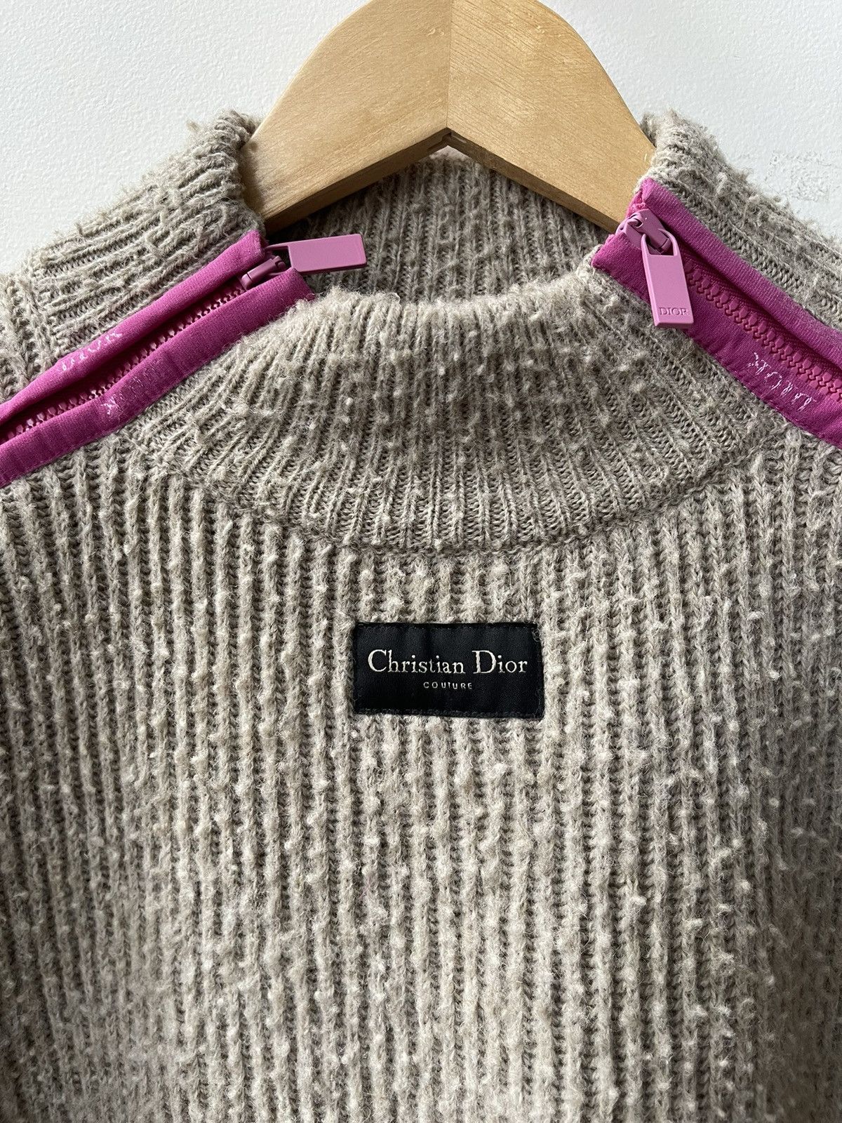Dior Dior SWEATER WITH ZIPPED COLLAR Beige Casentino Wool Knit Size US L / EU 52-54 / 3 - 10 Thumbnail