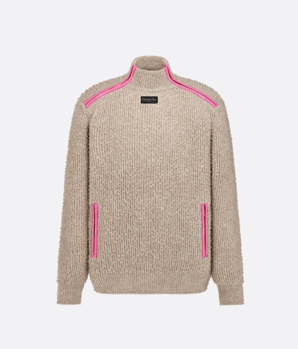 Dior Dior SWEATER WITH ZIPPED COLLAR Beige Casentino Wool Knit Size US L / EU 52-54 / 3 - 3 Thumbnail