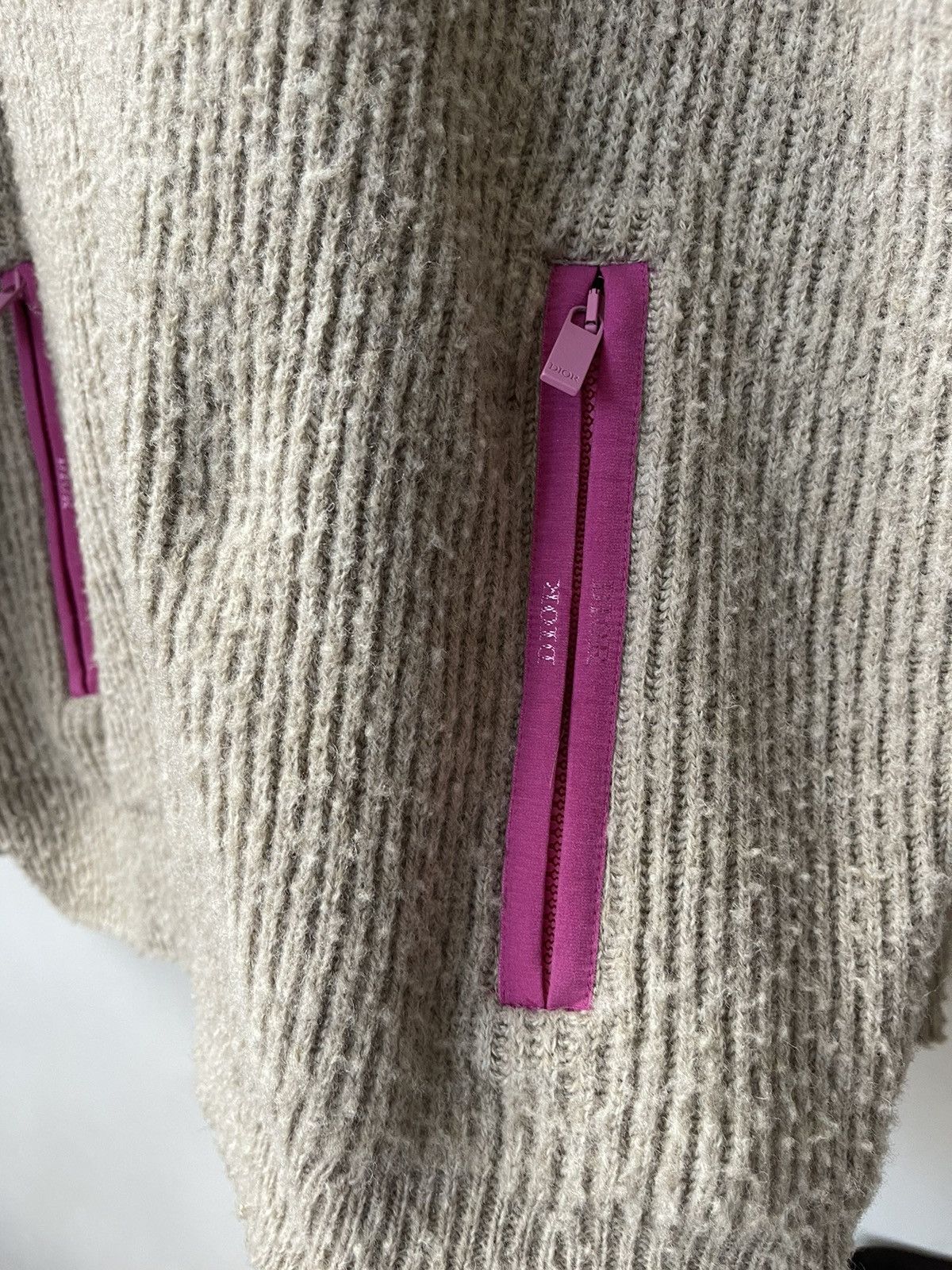 Dior Dior SWEATER WITH ZIPPED COLLAR Beige Casentino Wool Knit Size US L / EU 52-54 / 3 - 9 Thumbnail
