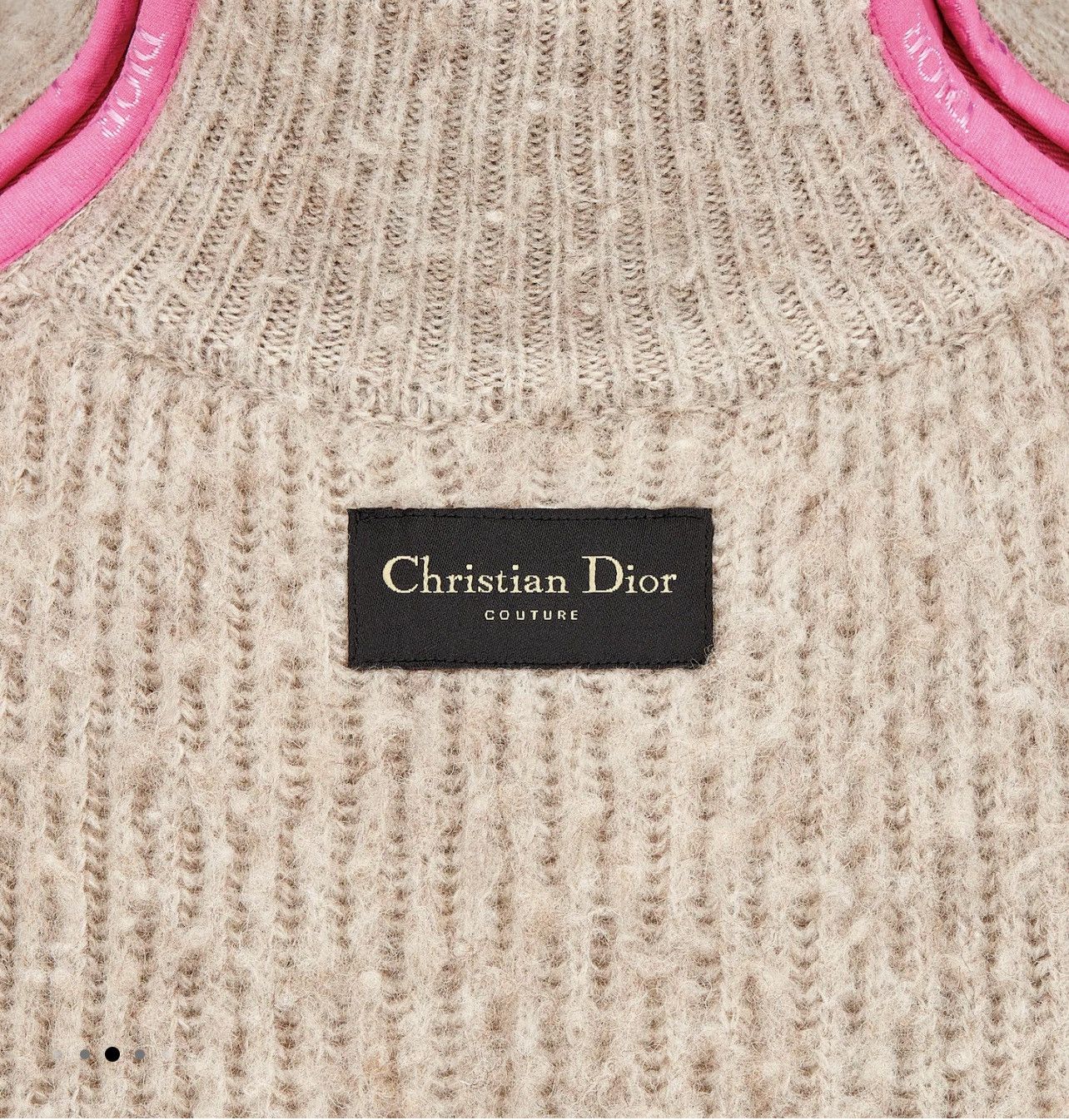 Dior Dior SWEATER WITH ZIPPED COLLAR Beige Casentino Wool Knit Size US L / EU 52-54 / 3 - 5 Thumbnail