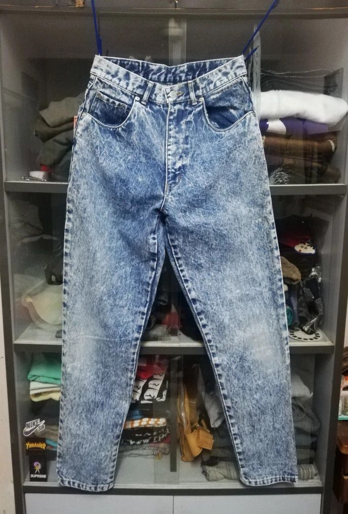 image of 14Th Addiction x If Six Was Nine Vintage Denim Fittz Acid Wash Carrot Cut Jeans 29X30 in Acid Wash 