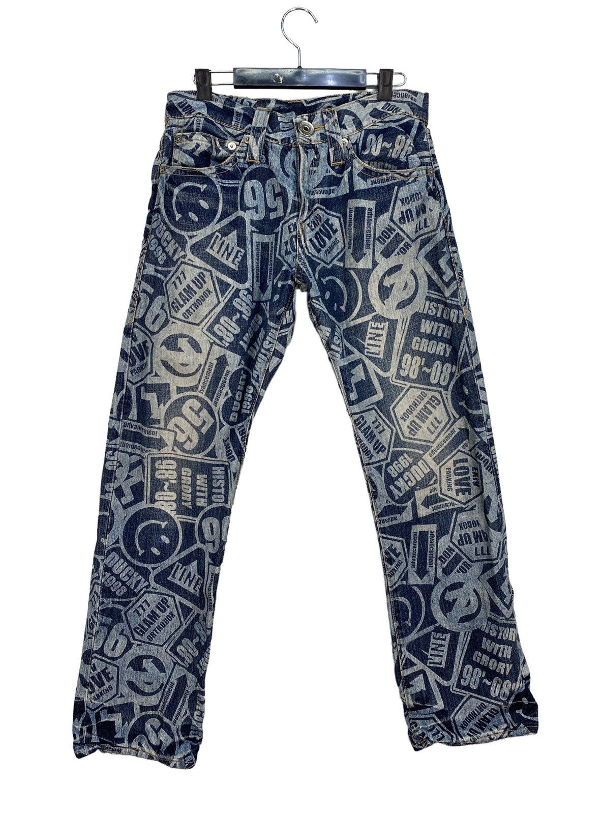 Japanese Brand Co&Lu Fullprint Denim Size US 26 / EU 42 - 1 Thumbnail