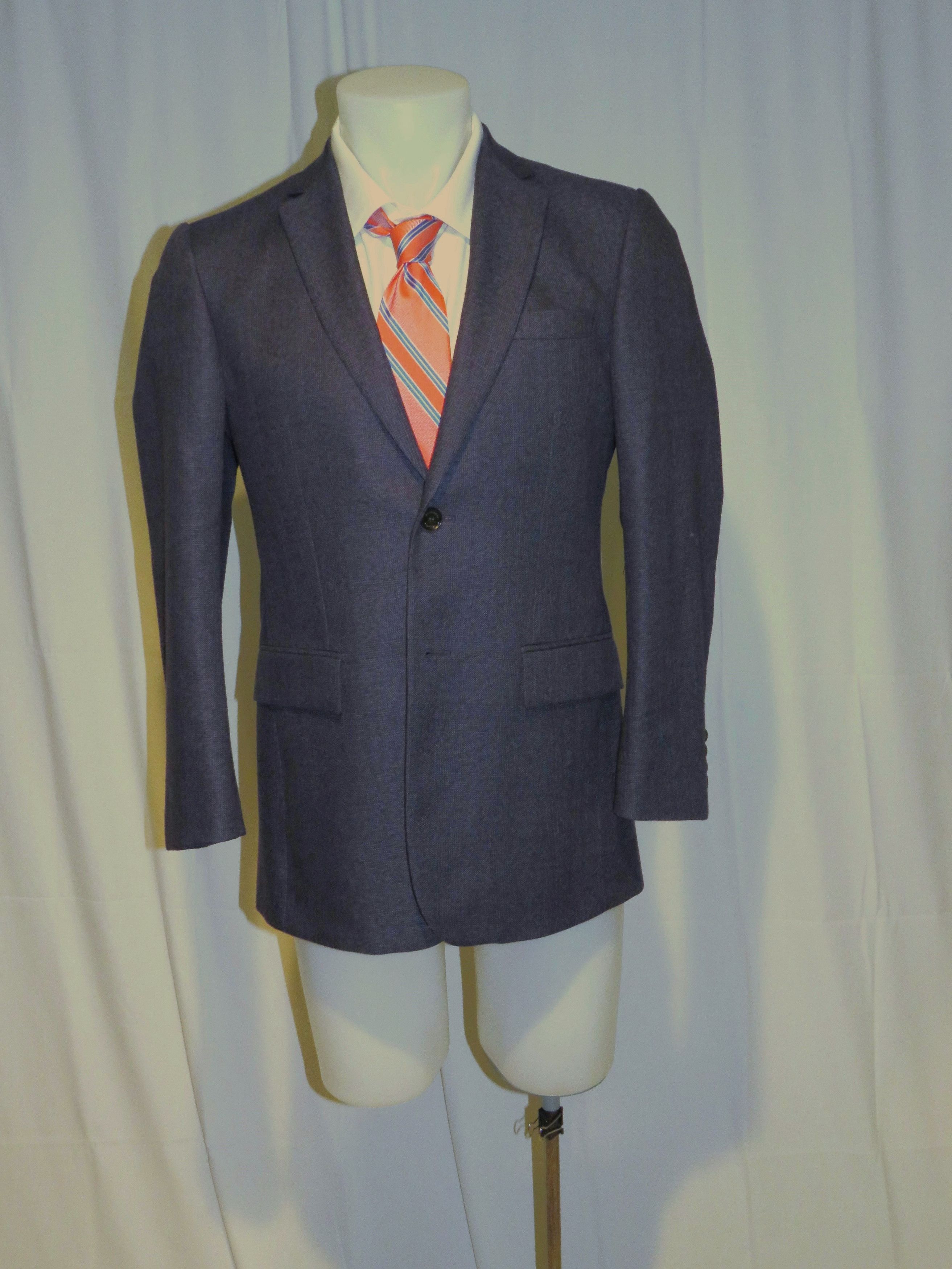Milbury Blue Subtle Plaid Recent Two Button Blazer 42R