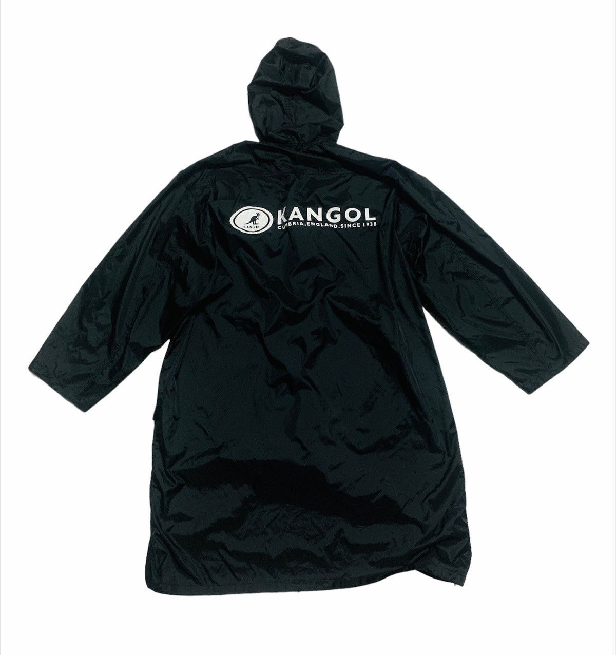 KANGOL BIG LOGO NYLON LIGHT HOODIE PARKA LONG JACKET