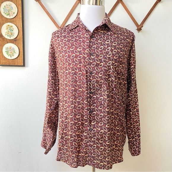 Vintage Vintage Silk Abstract Button Down Shirt Size US L / EU 52-54 / 3 - 1 Thumbnail