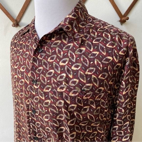 Vintage Vintage Silk Abstract Button Down Shirt Size US L / EU 52-54 / 3 - 2 Thumbnail