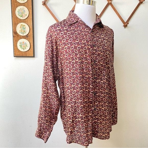 Vintage Vintage Silk Abstract Button Down Shirt Size US L / EU 52-54 / 3 - 7 Thumbnail