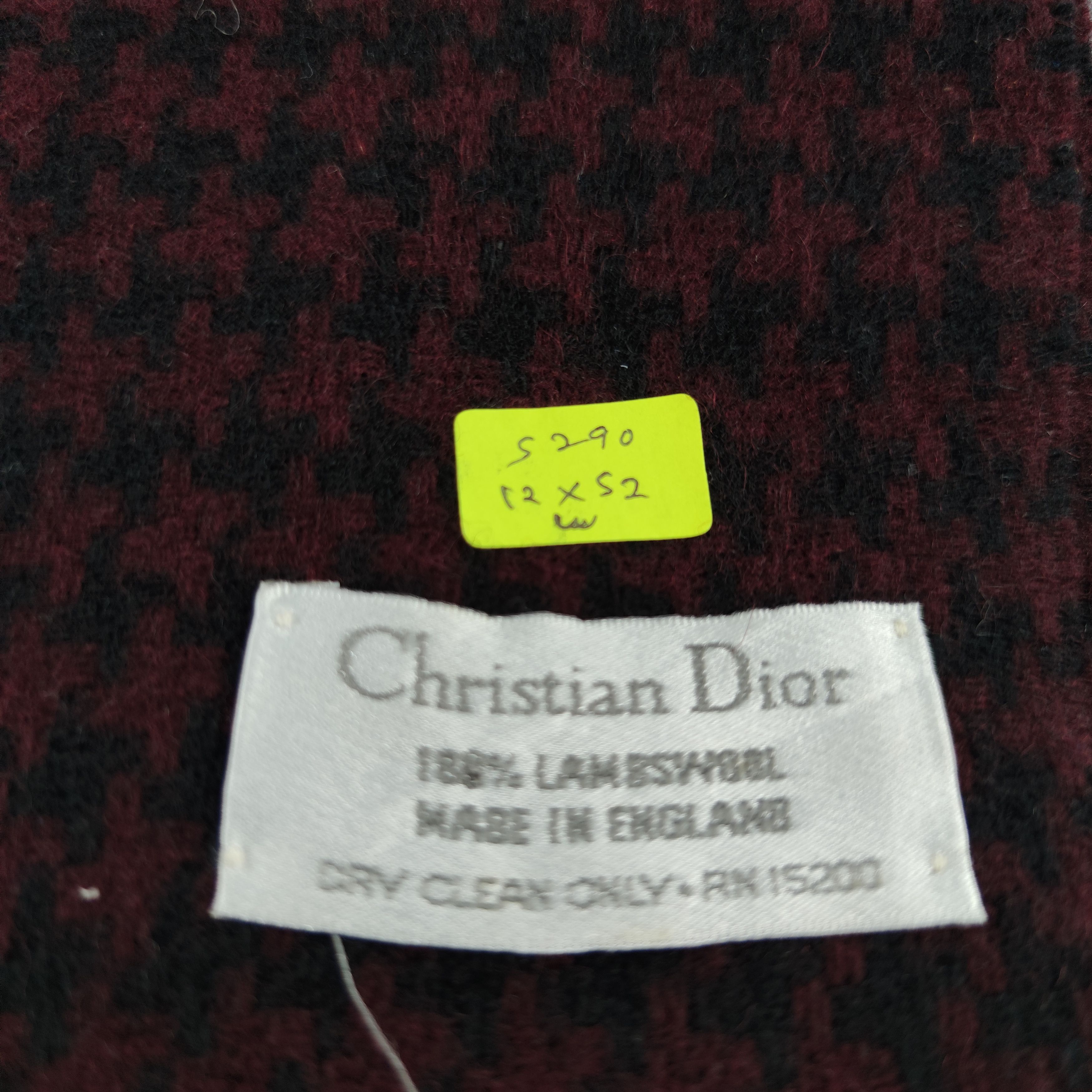 Vintage Christian Dior Hounds tooth design Scarf/Muffler/Wool S290 Size ONE SIZE - 4 Thumbnail