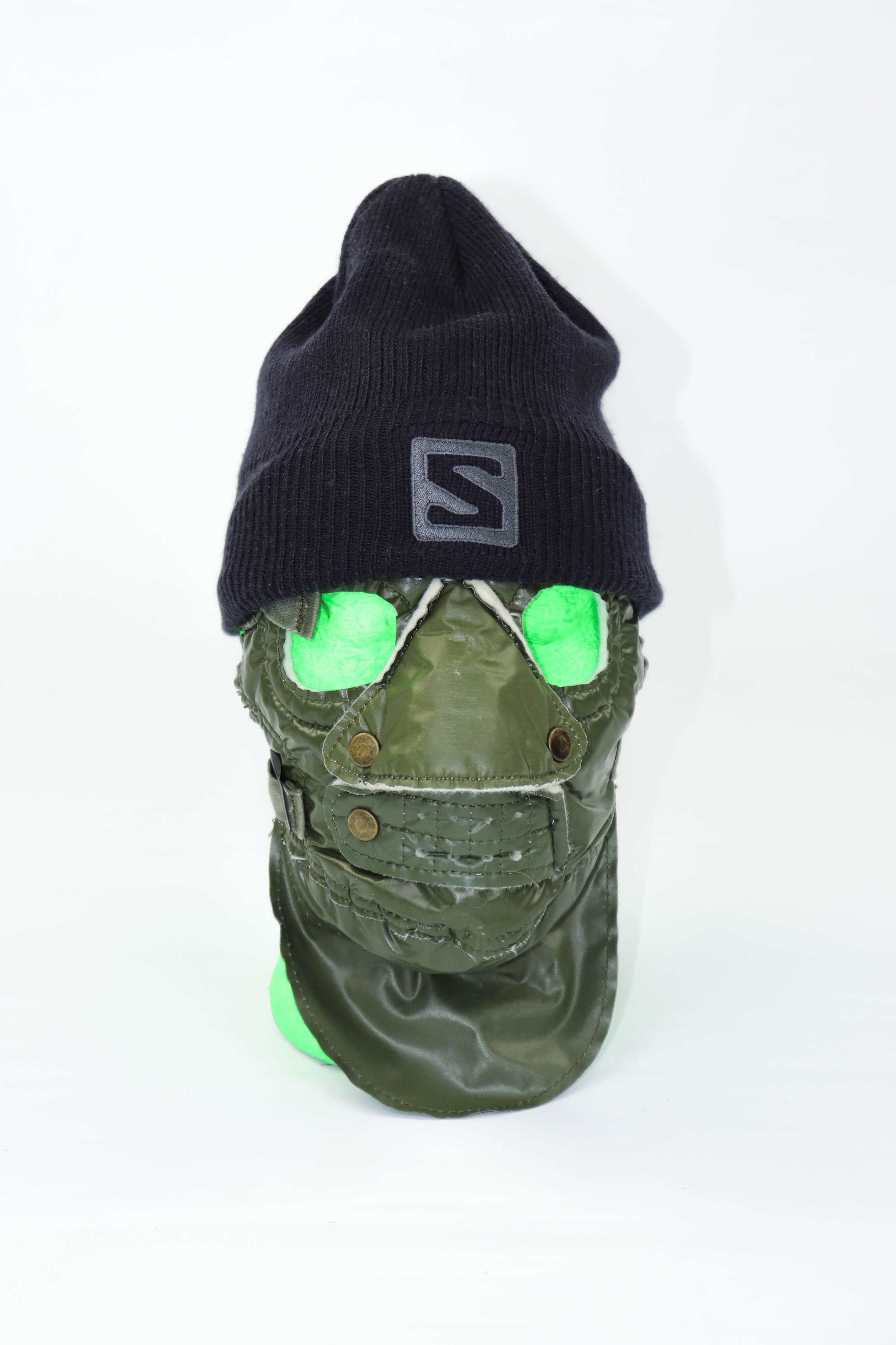 Salomon Salomon Big Logo Dark Gray Ribbed Beanie Hat Size ONE SIZE - 3 Thumbnail