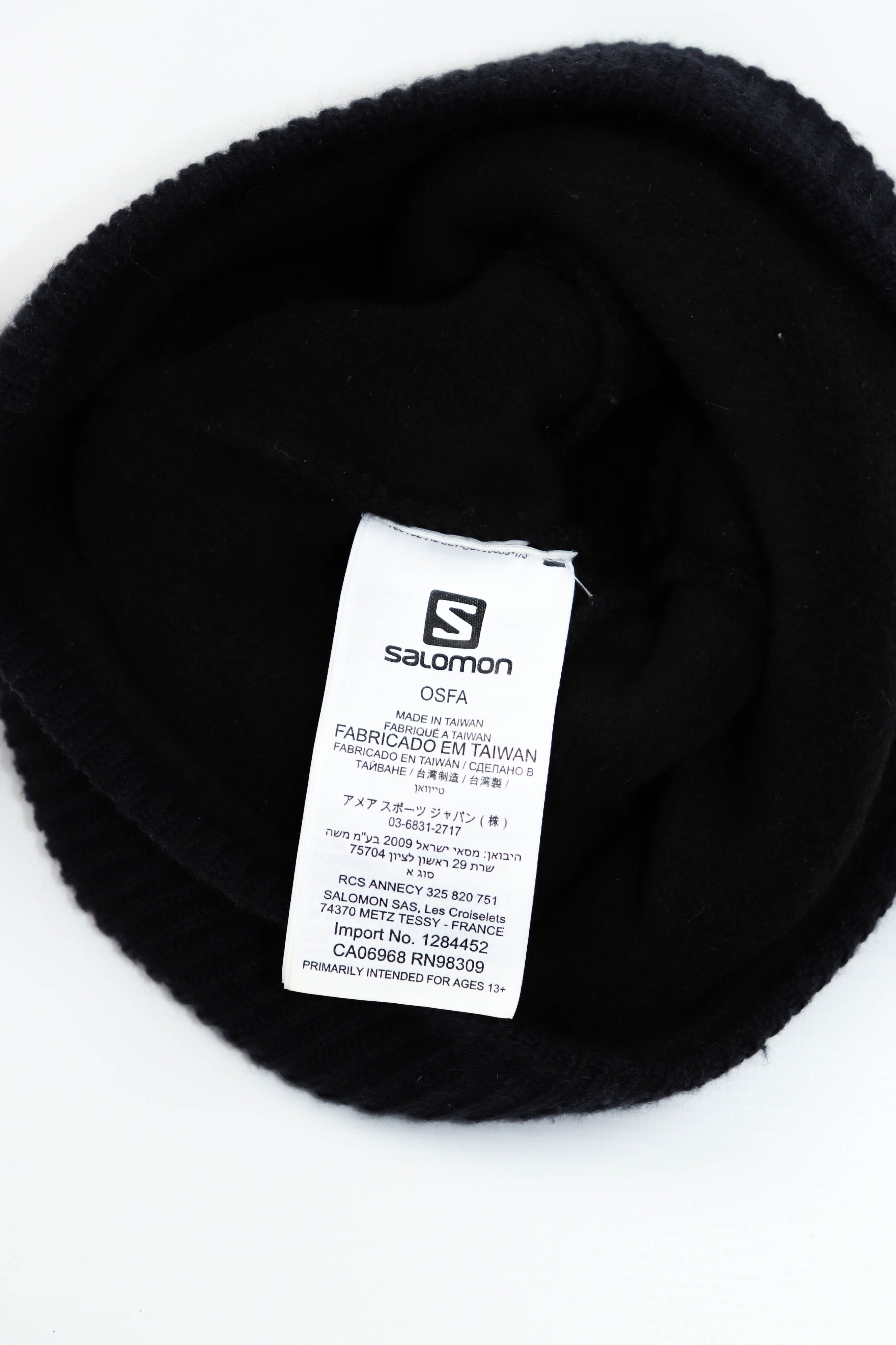 Salomon Salomon Big Logo Dark Gray Ribbed Beanie Hat Size ONE SIZE - 7 Thumbnail