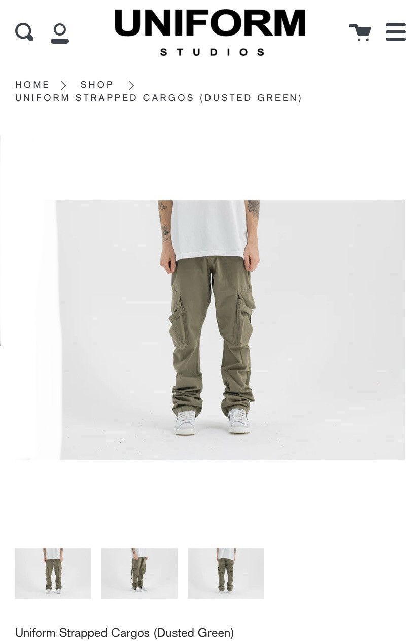 Uniform Studios Strapped Cargos Deep Olive